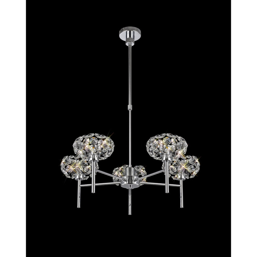 NLK04999 Paris 5 Light Pendant/Ceiling Light Polished Chrome Crystal