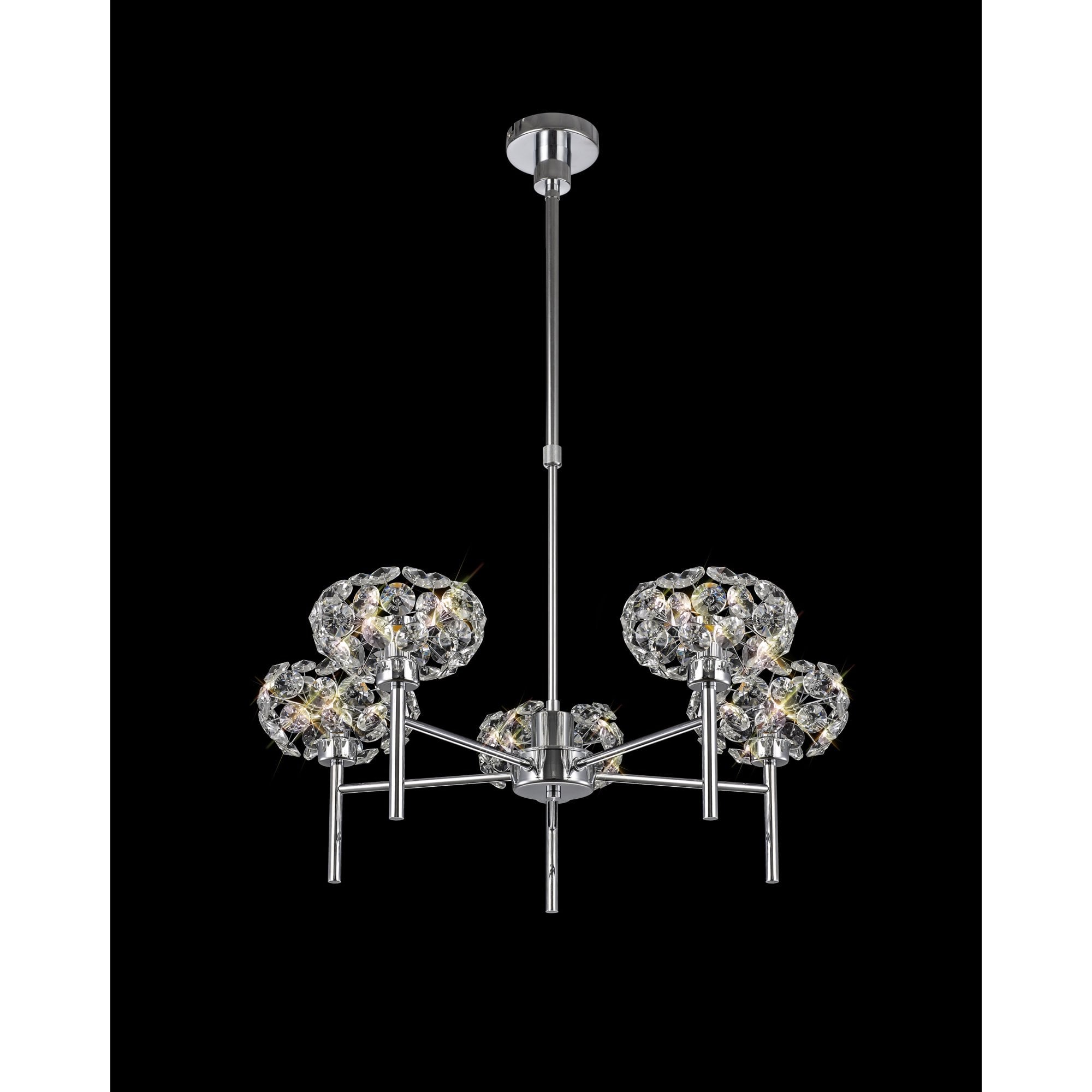 NLK04999 Paris 5 Light Pendant/Ceiling Light Polished Chrome Crystal