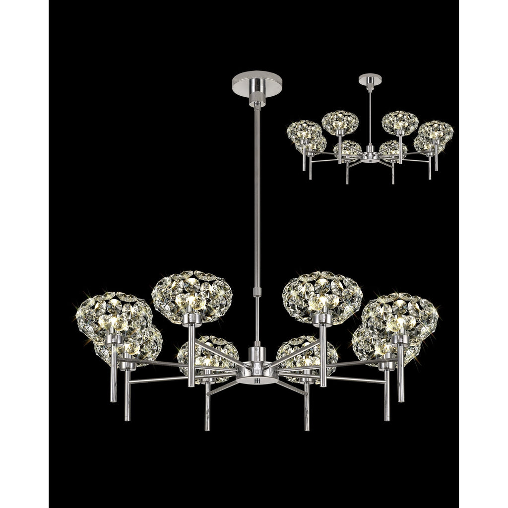 NLK05009 Paris 8 Light Pendant/Ceiling Light Polished Chrome Crystal