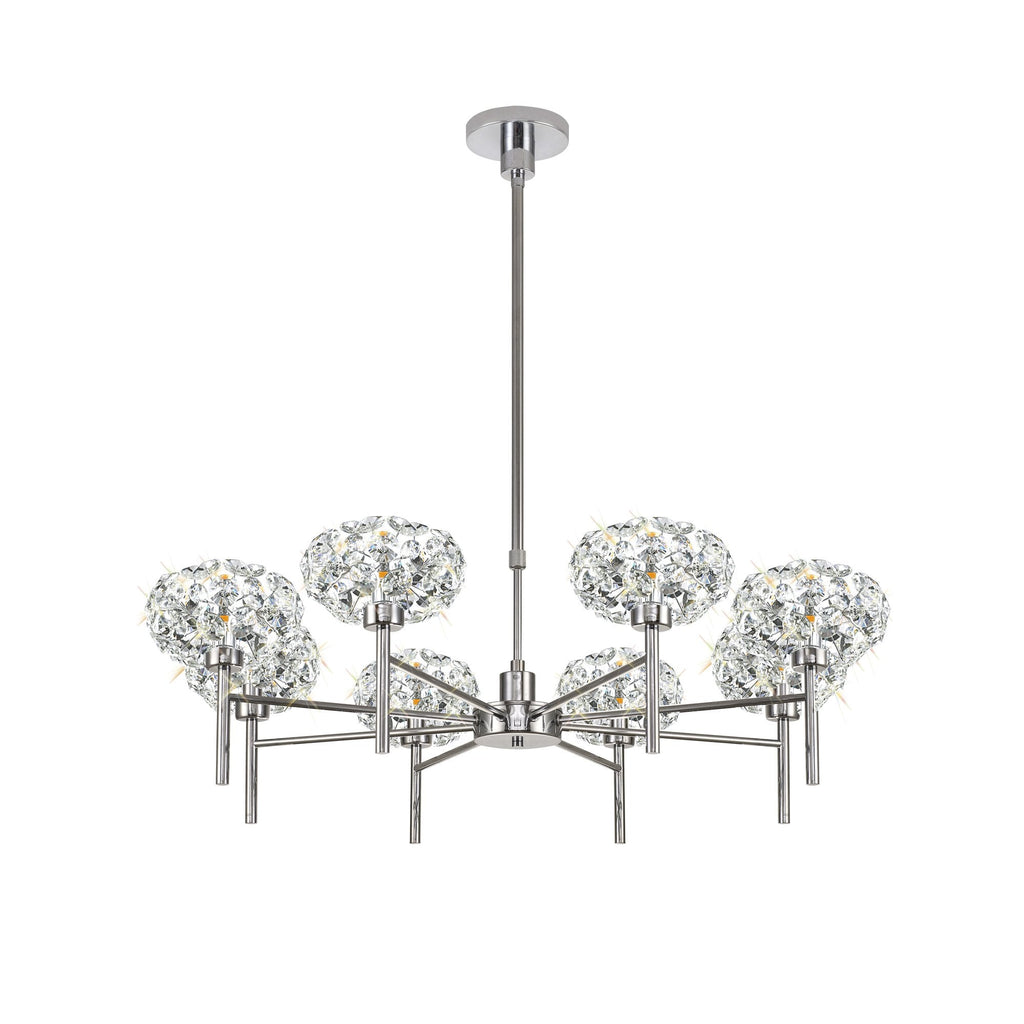 NLK05009 Paris 8 Light Pendant/Ceiling Light Polished Chrome Crystal