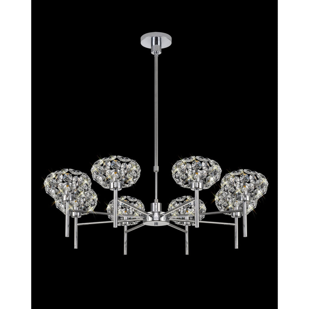 NLK05009 Paris 8 Light Pendant/Ceiling Light Polished Chrome Crystal