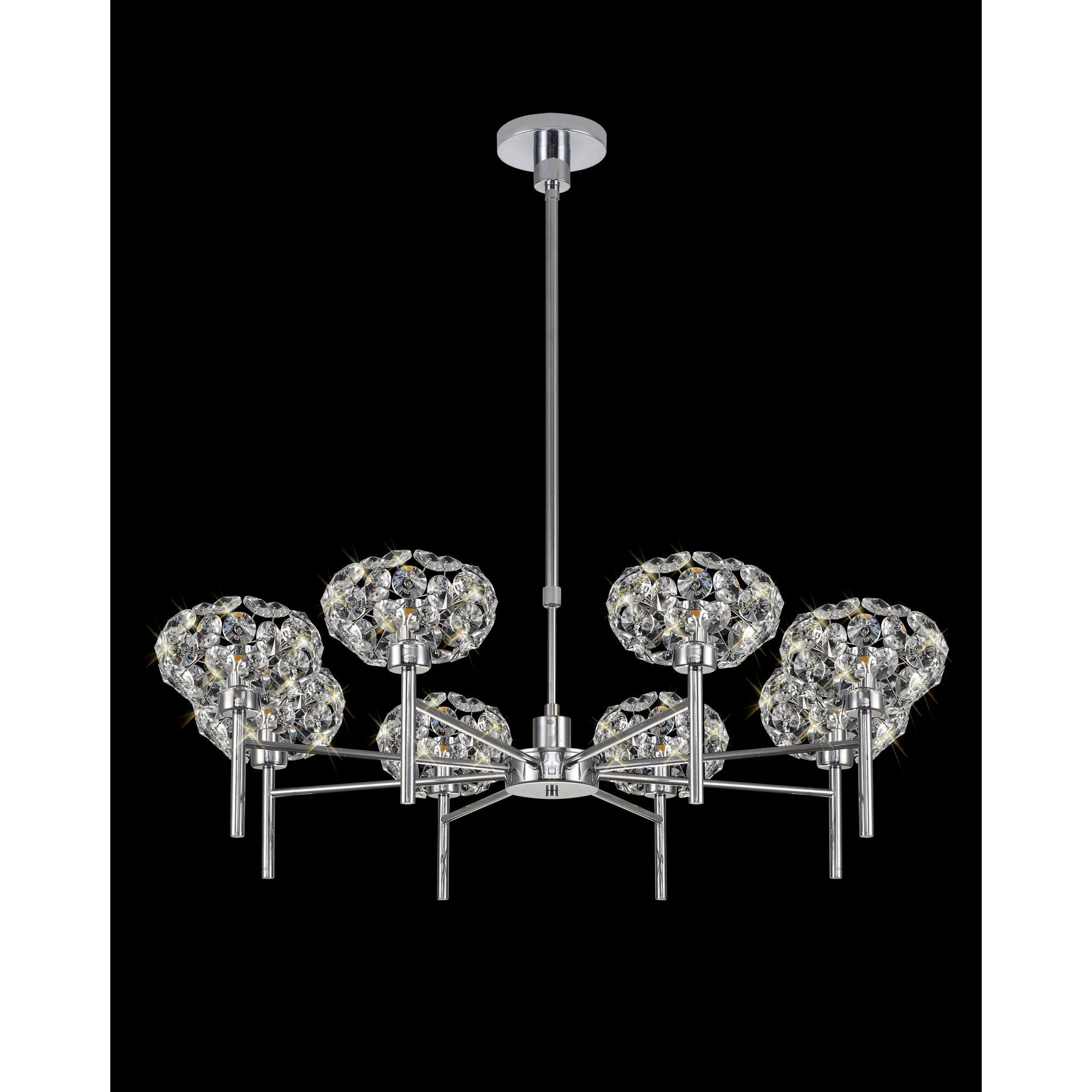 NLK05009 Paris 8 Light Pendant/Ceiling Light Polished Chrome Crystal