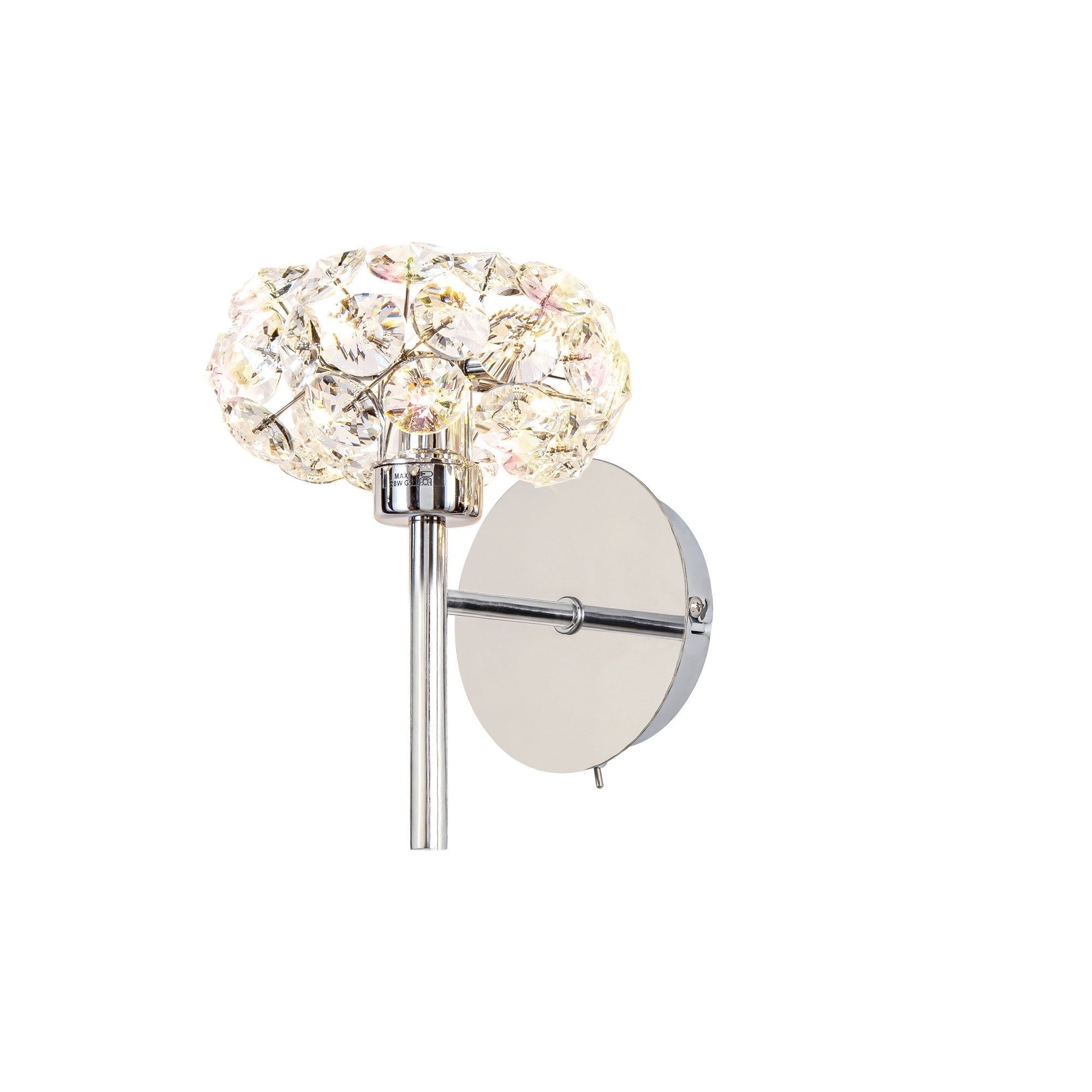 NLK05019 Paris 1 Light Wall Light Polished Chrome Crystal