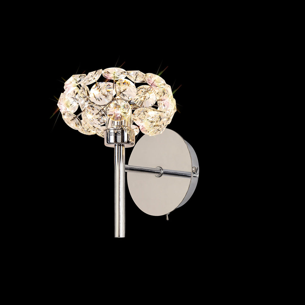 NLK05019 Paris 1 Light Wall Light Polished Chrome Crystal