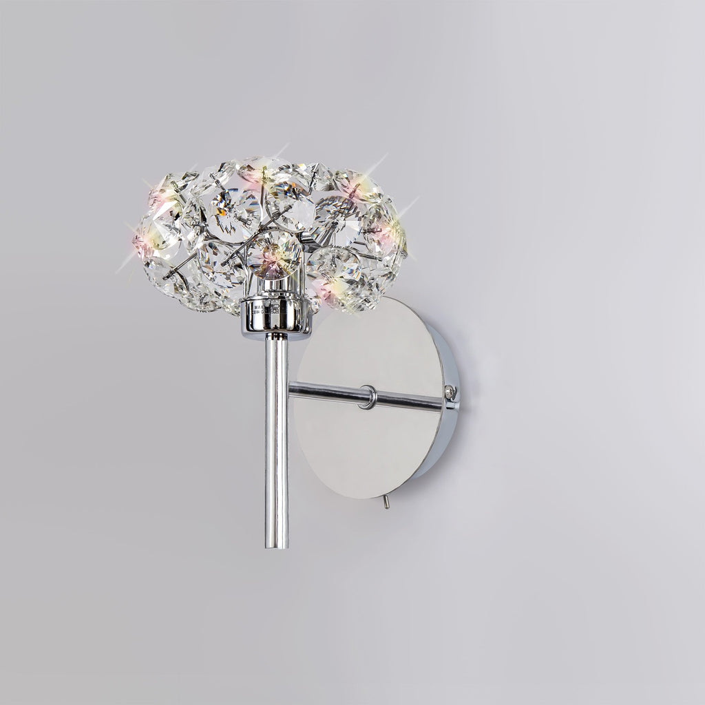 NLK05019 Paris 1 Light Wall Light Polished Chrome Crystal