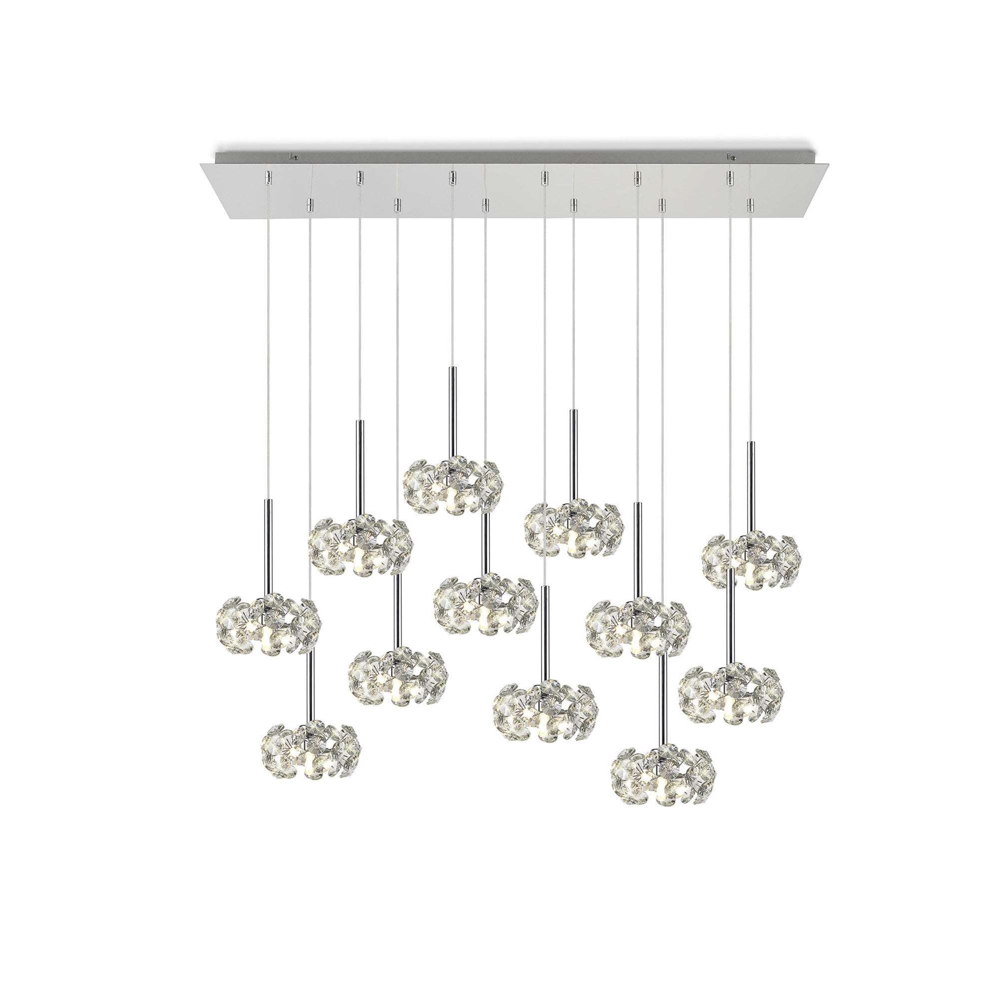 NLK05029 Paris 12 Light Linear Pendant Polished Chrome Crystal