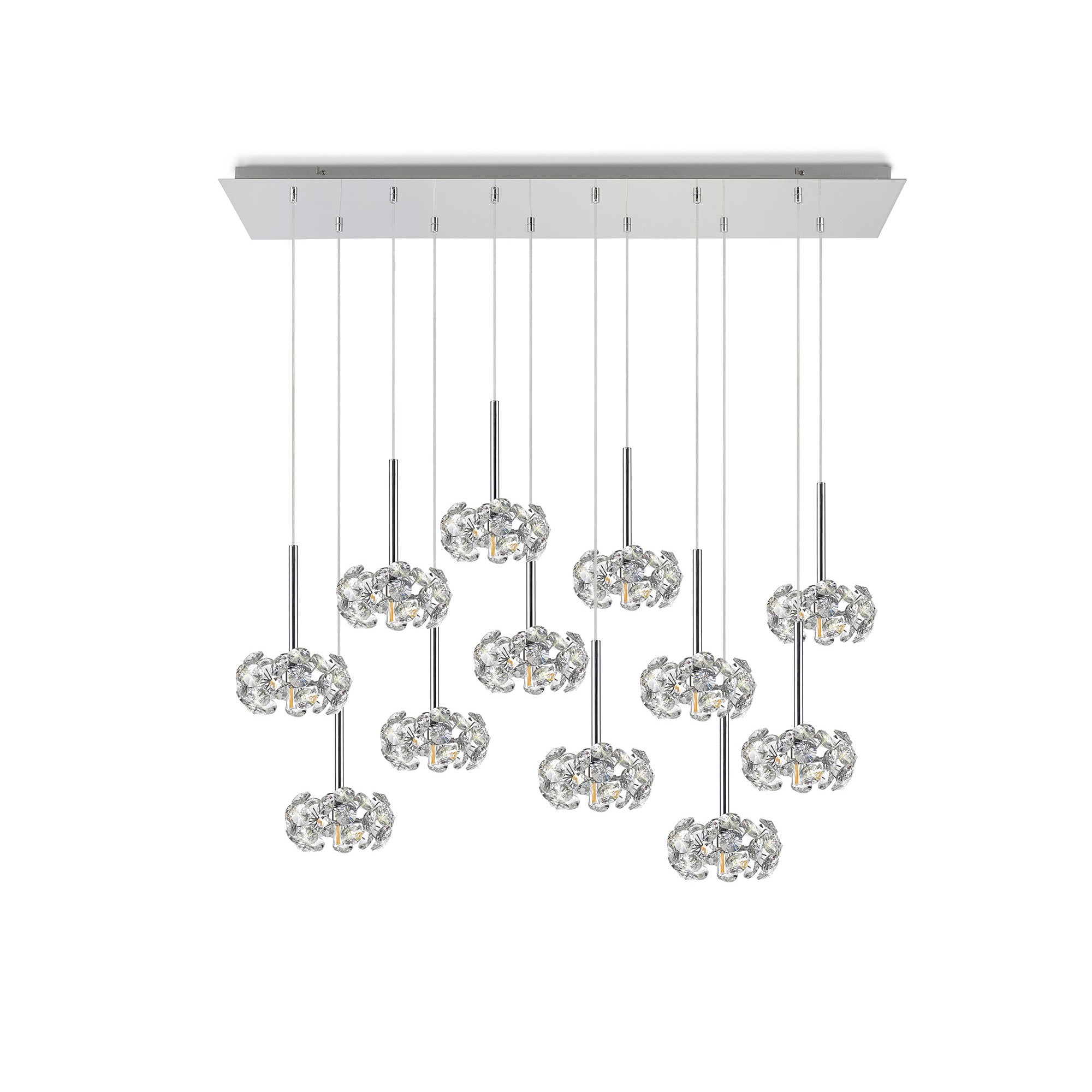NLK05029 Paris 12 Light Linear Pendant Polished Chrome Crystal
