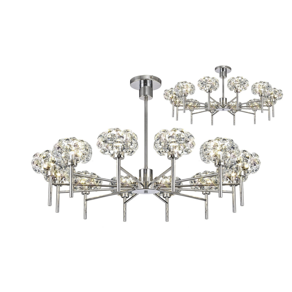 NLK05039 Paris 12 Light Pendant/Ceiling Light Polished Chrome Crystal