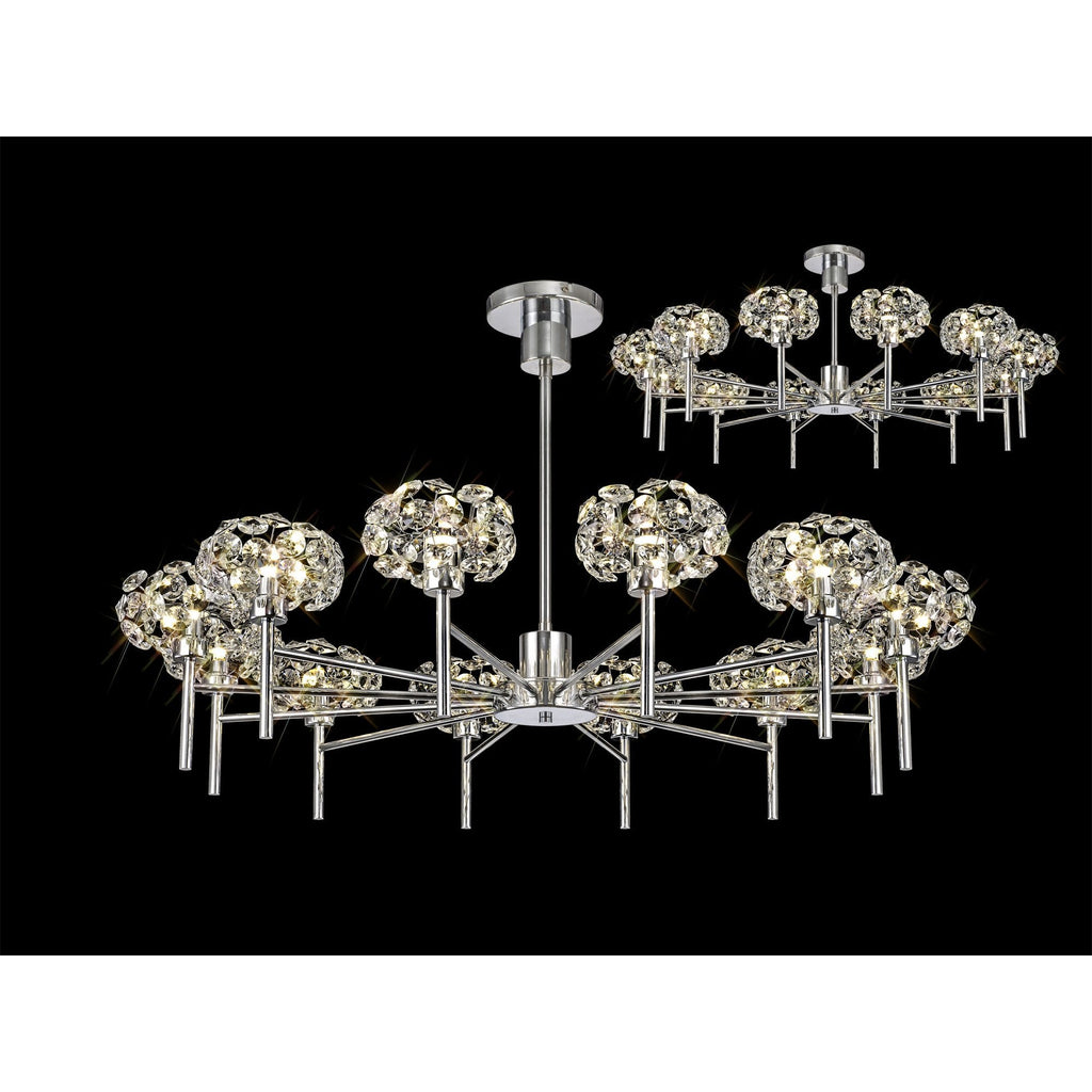 NLK05039 Paris 12 Light Pendant/Ceiling Light Polished Chrome Crystal