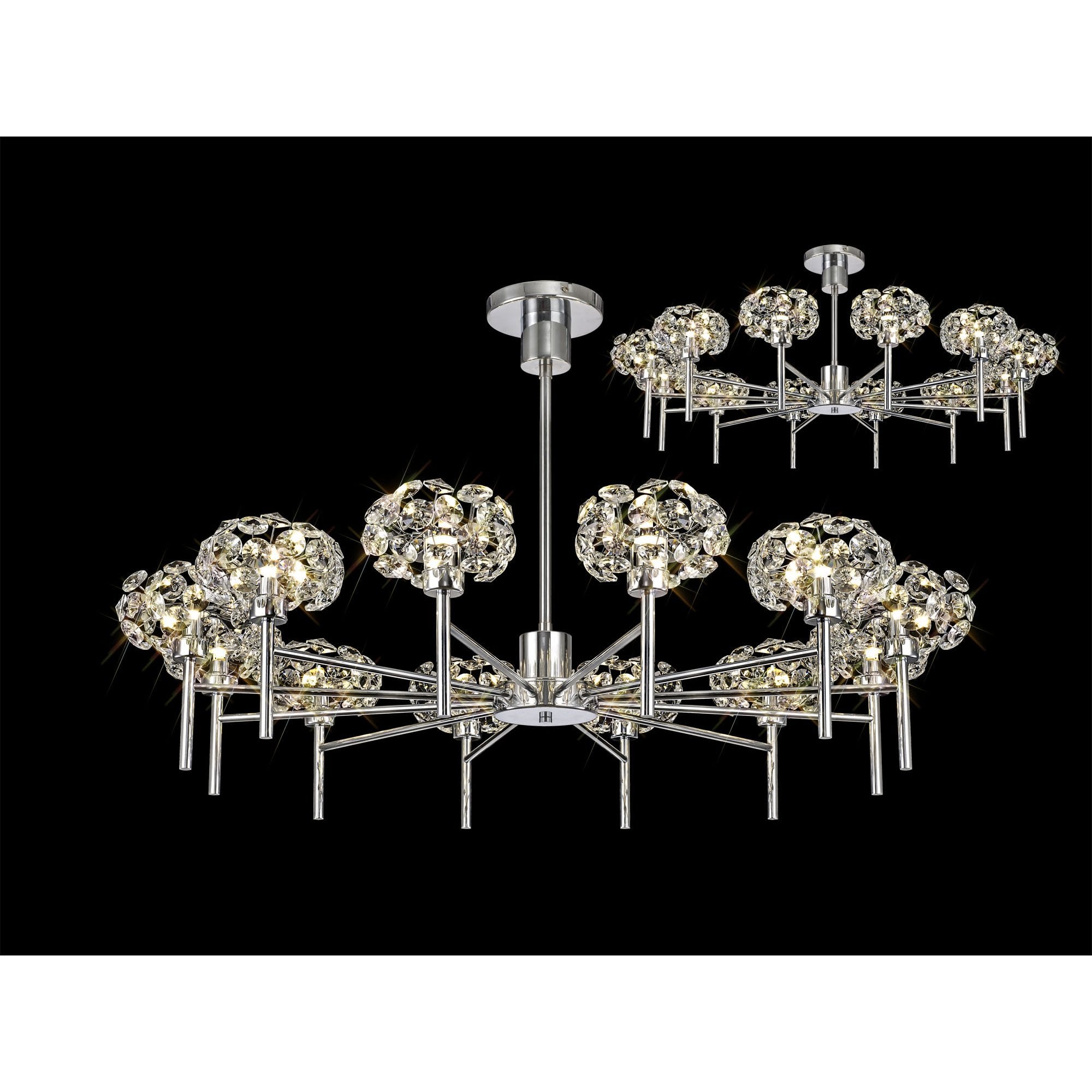 NLK05039 Paris 12 Light Pendant/Ceiling Light Polished Chrome Crystal