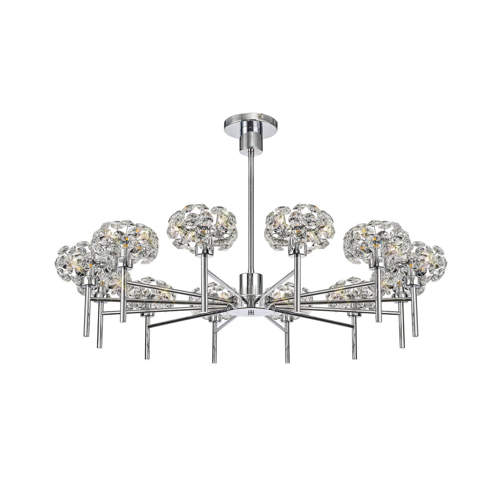 NLK05039 Paris 12 Light Pendant/Ceiling Light Polished Chrome Crystal