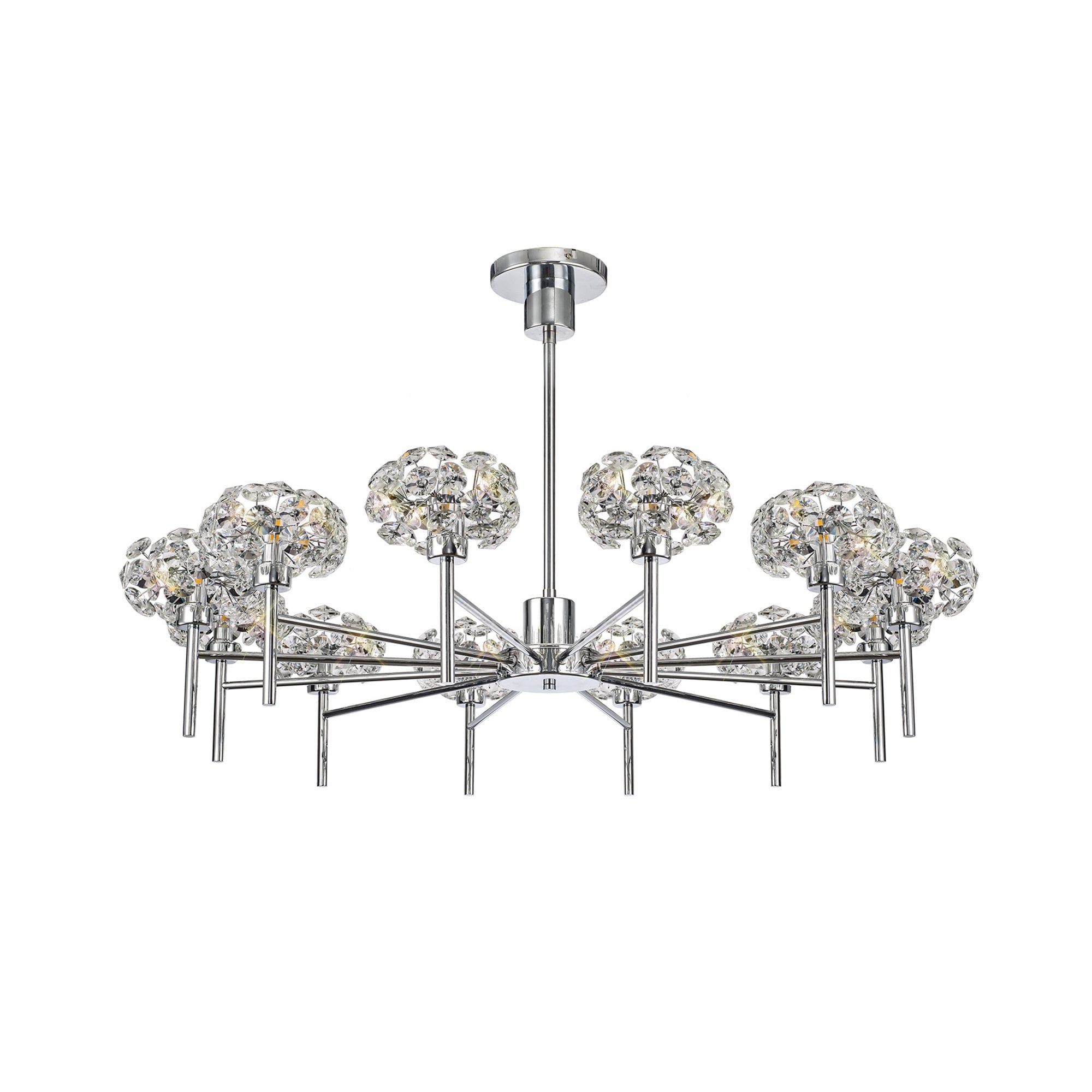 NLK05039 Paris 12 Light Pendant/Ceiling Light Polished Chrome Crystal