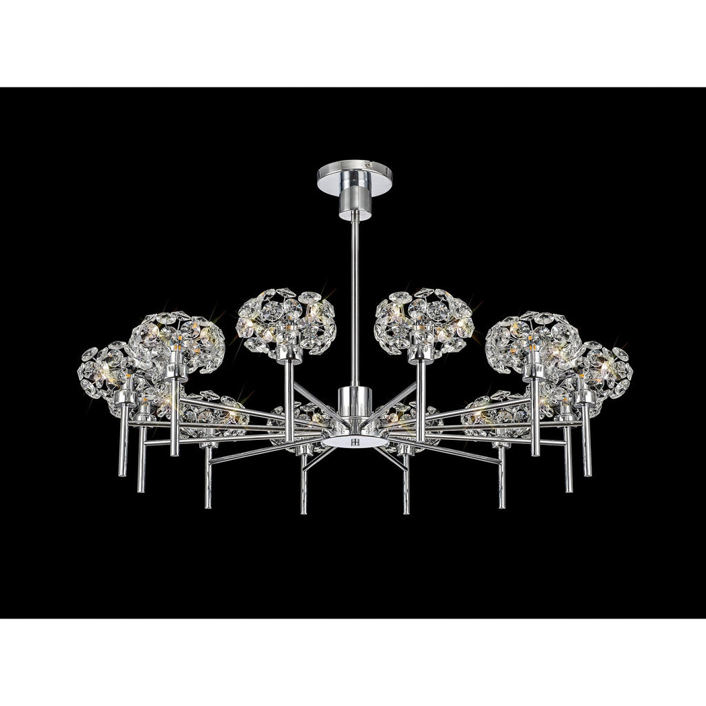 NLK05039 Paris 12 Light Pendant/Ceiling Light Polished Chrome Crystal