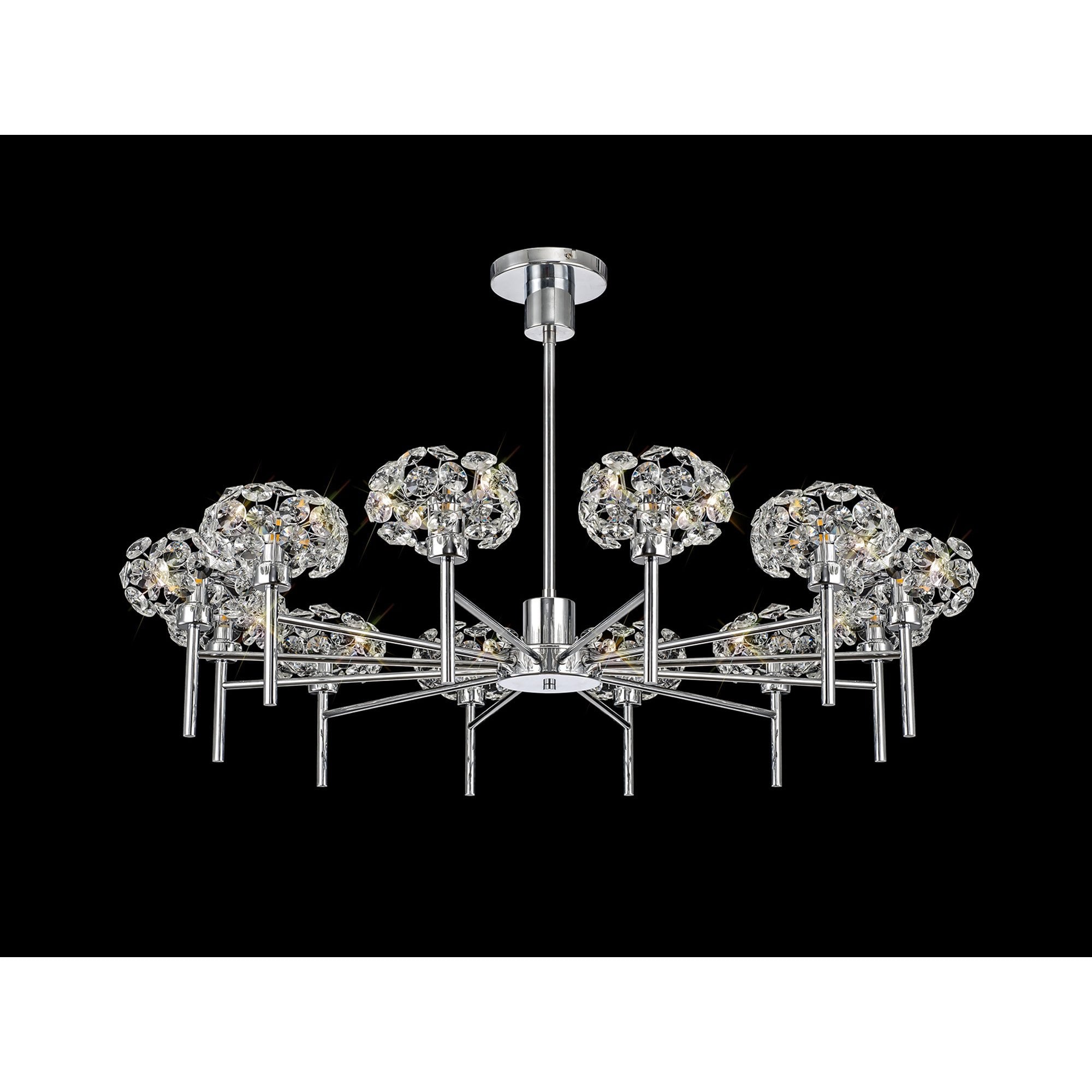 NLK05039 Paris 12 Light Pendant/Ceiling Light Polished Chrome Crystal