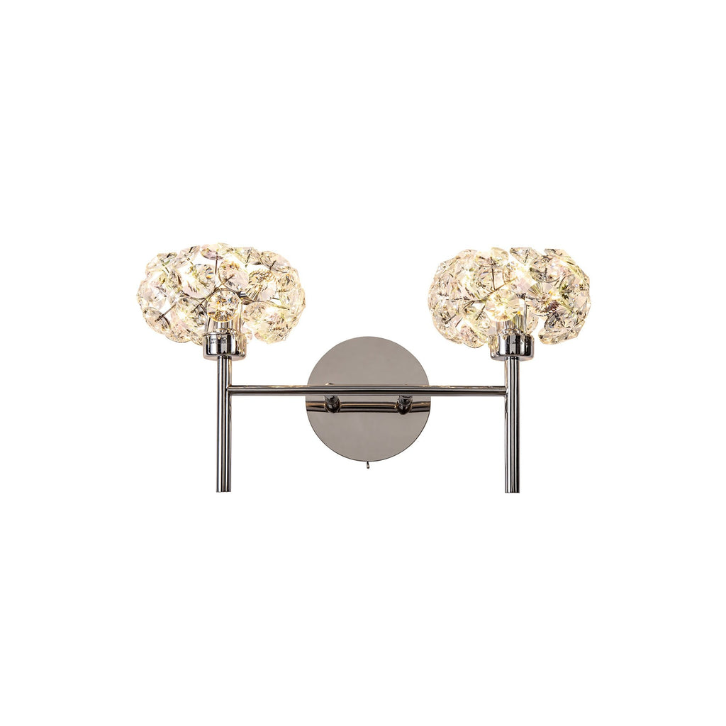 NLK05059 Paris 2 Light Wall Light Polished Chrome Crystal