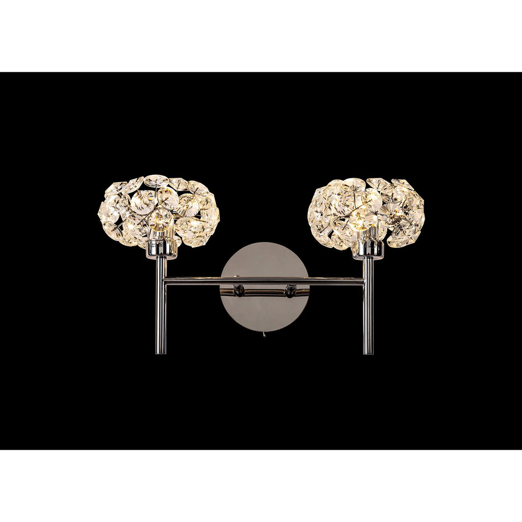 NLK05059 Paris 2 Light Wall Light Polished Chrome Crystal