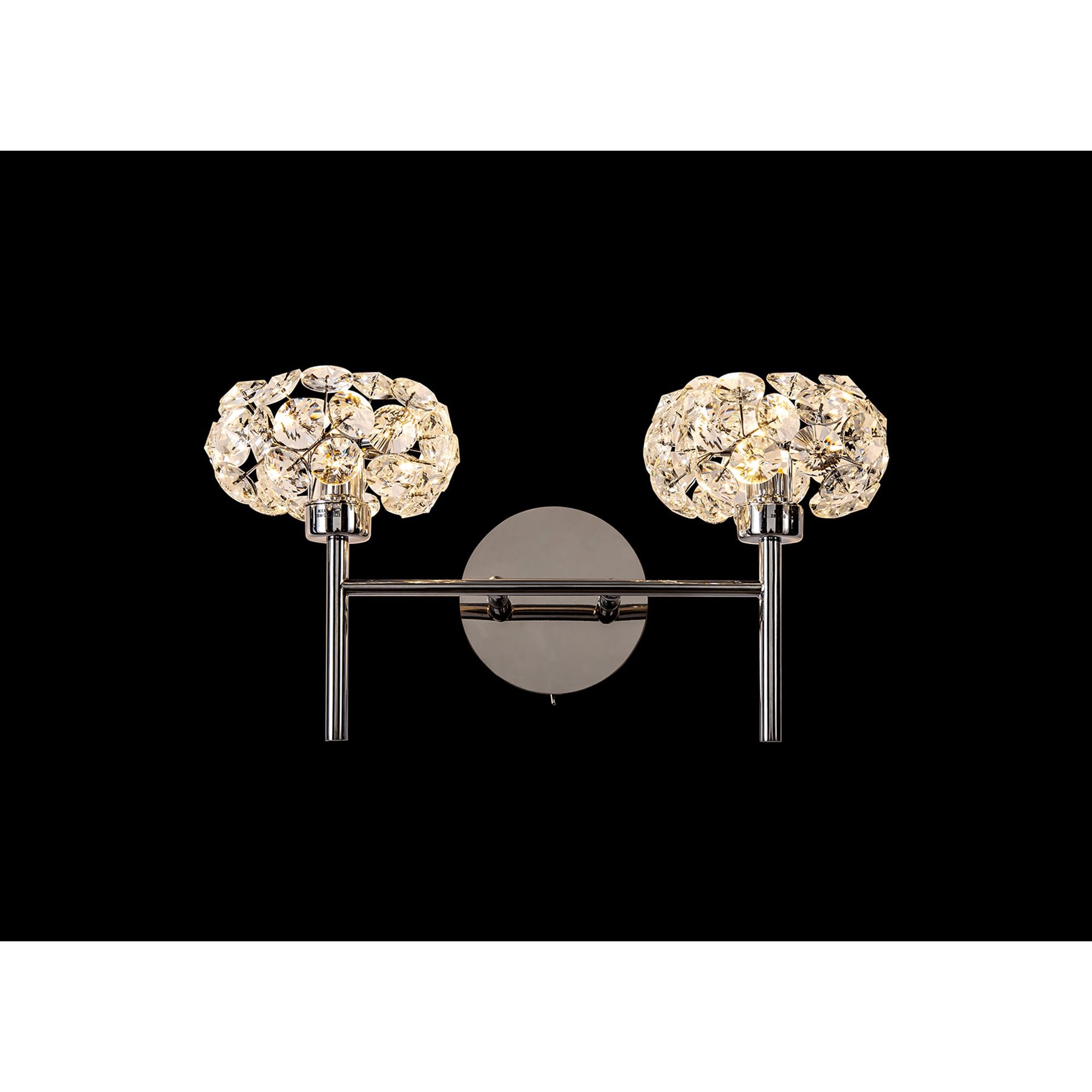 NLK05059 Paris 2 Light Wall Light Polished Chrome Crystal