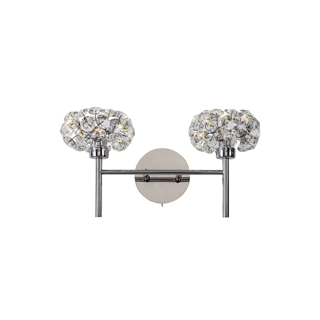 NLK05059 Paris 2 Light Wall Light Polished Chrome Crystal