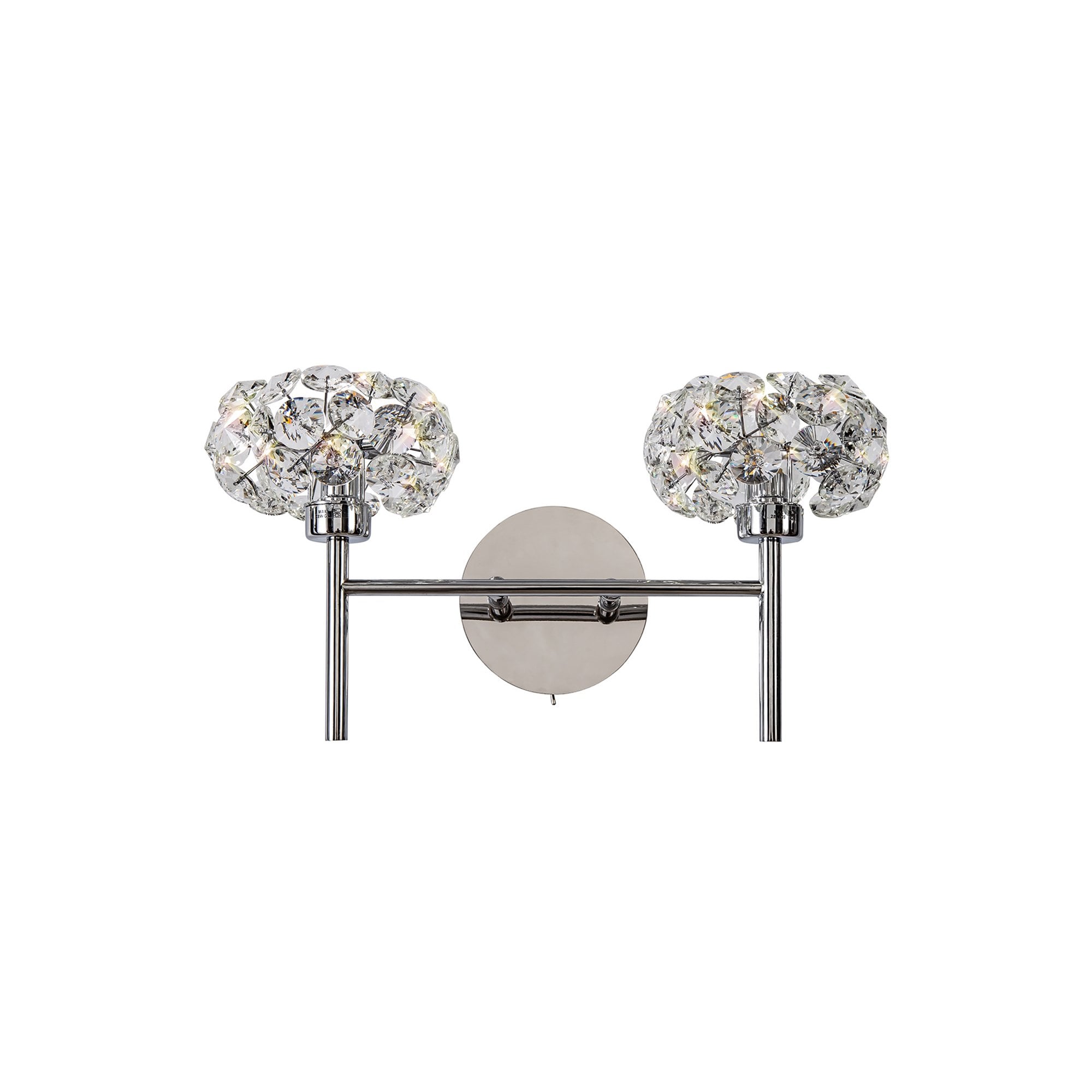 NLK05059 Paris 2 Light Wall Light Polished Chrome Crystal