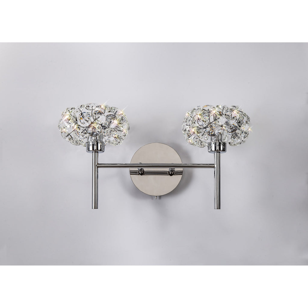 NLK05059 Paris 2 Light Wall Light Polished Chrome Crystal