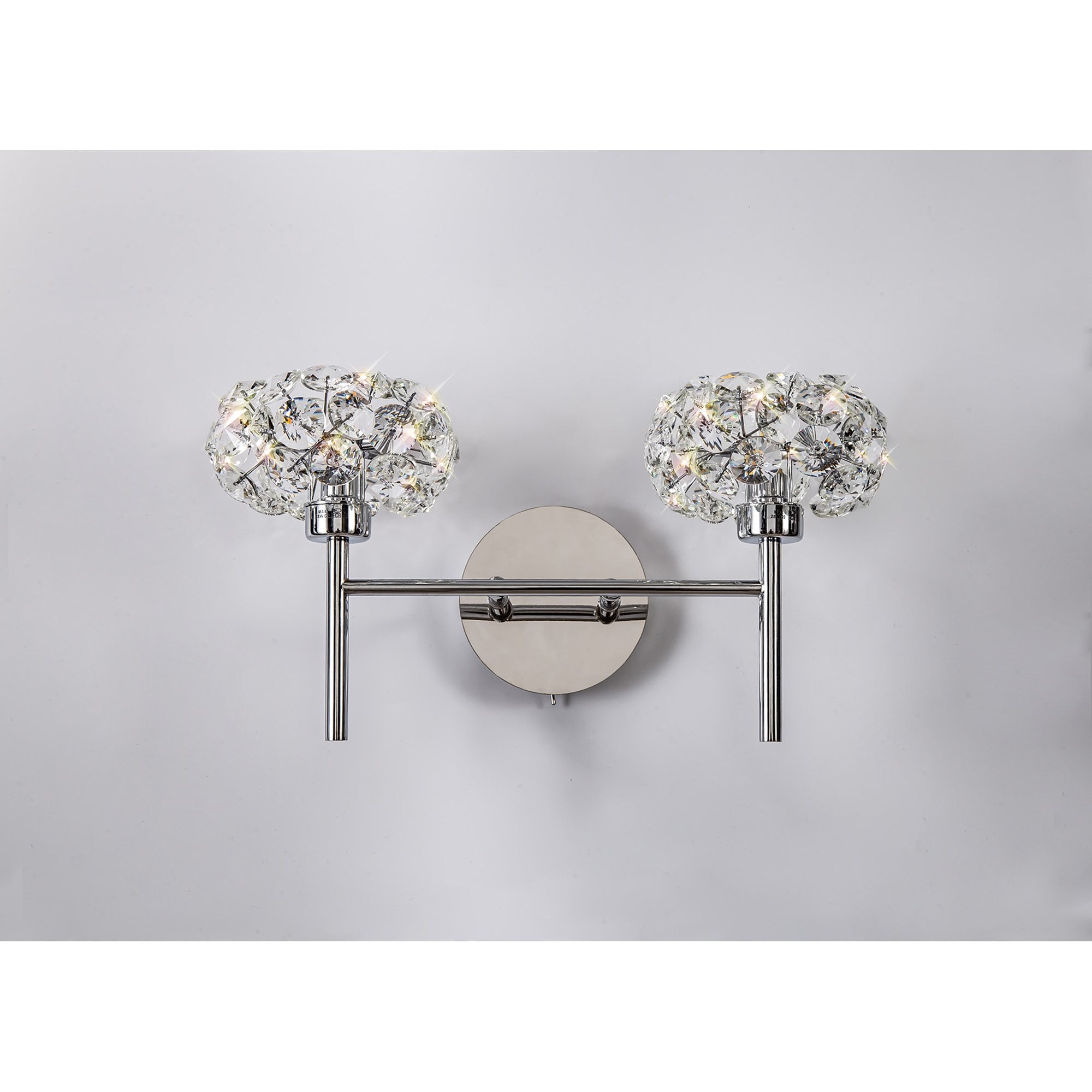 NLK05059 Paris 2 Light Wall Light Polished Chrome Crystal