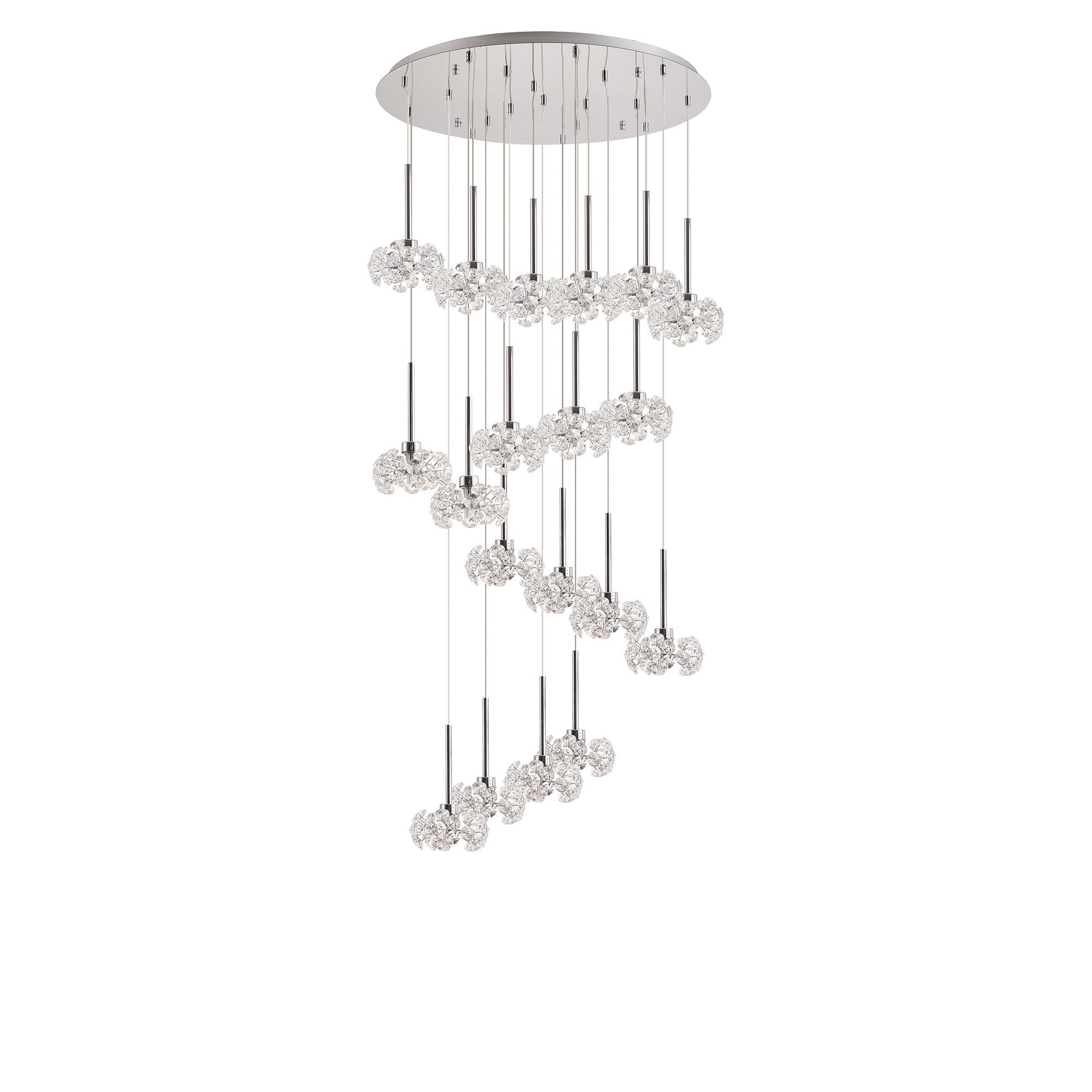 NLK05069 Paris 19 Light Round Pendant Polished Chrome Crystal