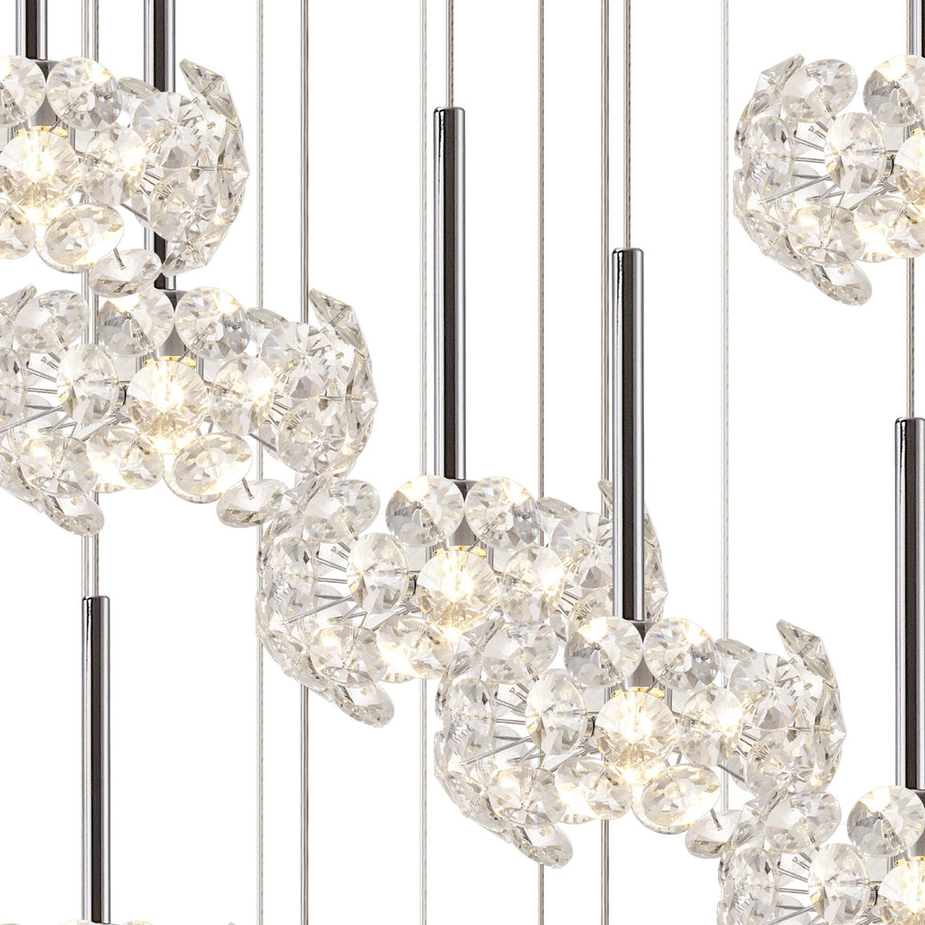 NLK05069 Paris 19 Light Round Pendant Polished Chrome Crystal