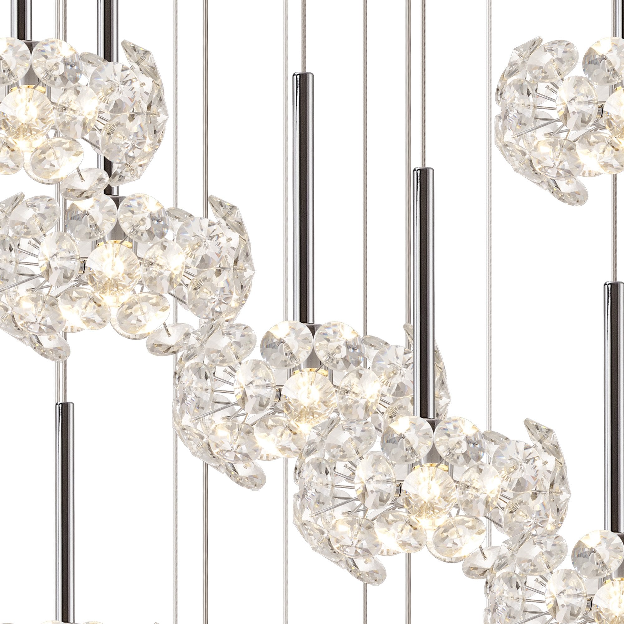 NLK05069 Paris 19 Light Round Pendant Polished Chrome Crystal