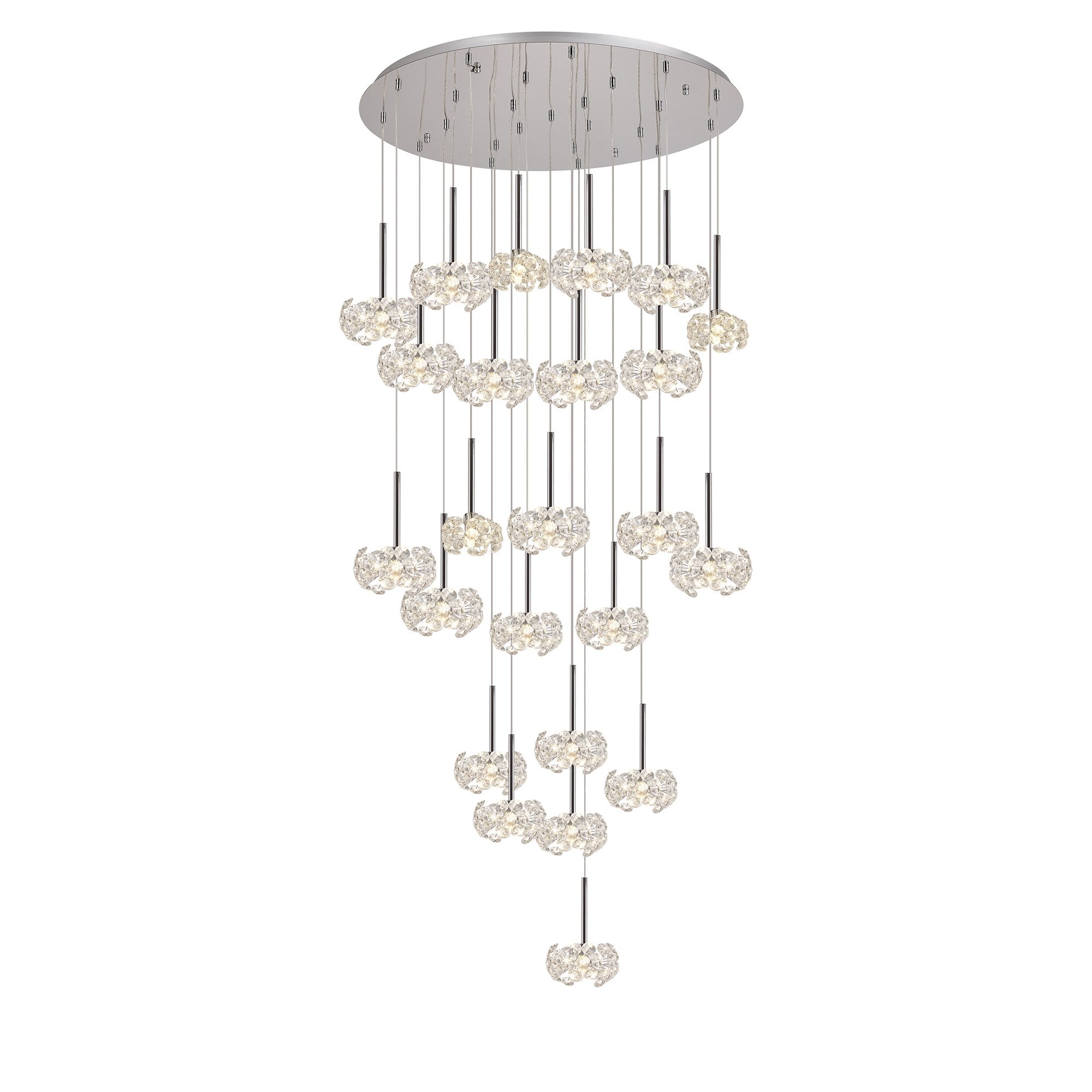 NLK05079 Paris 24 Light Round Pendant Polished Chrome Crystal