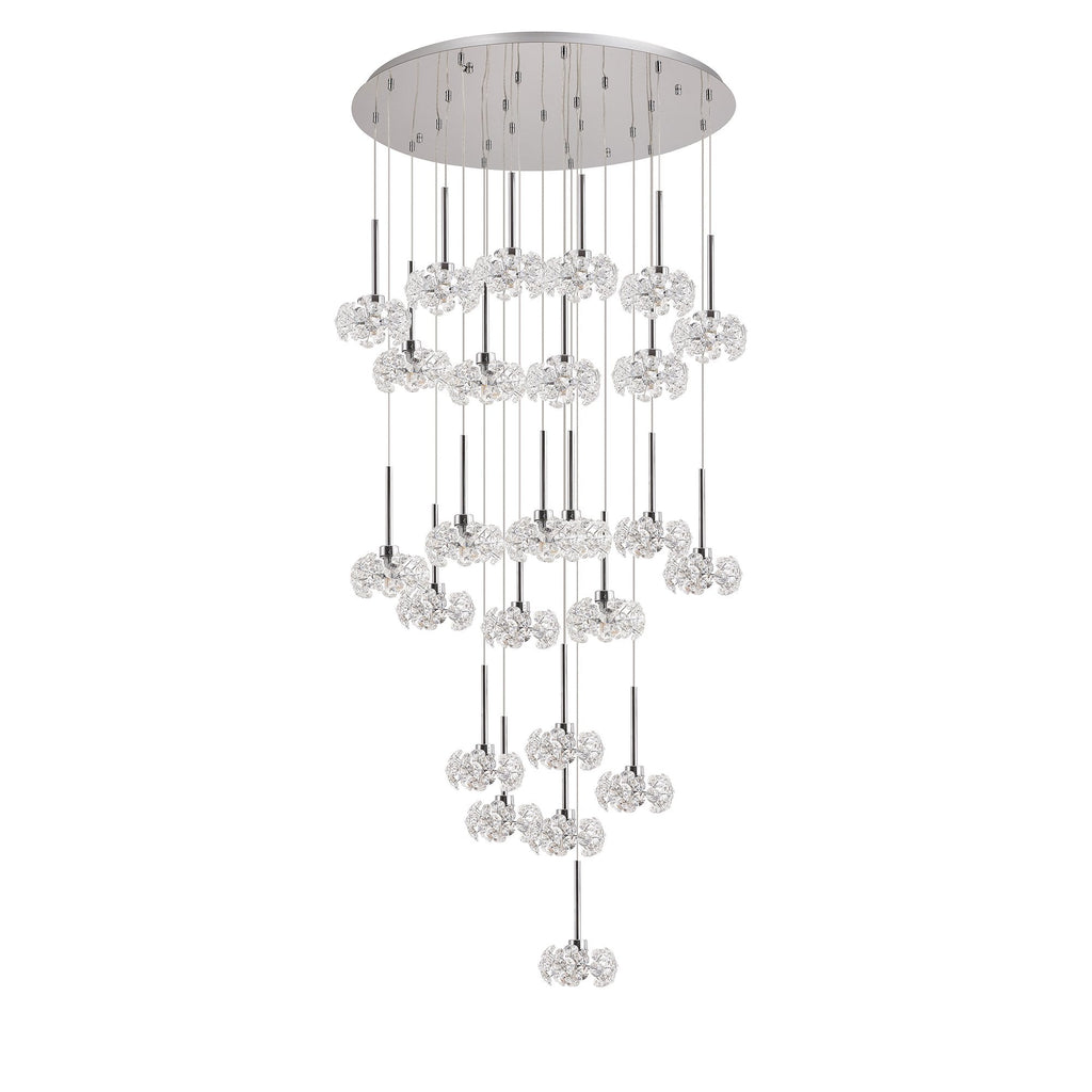 NLK05079 Paris 24 Light Round Pendant Polished Chrome Crystal