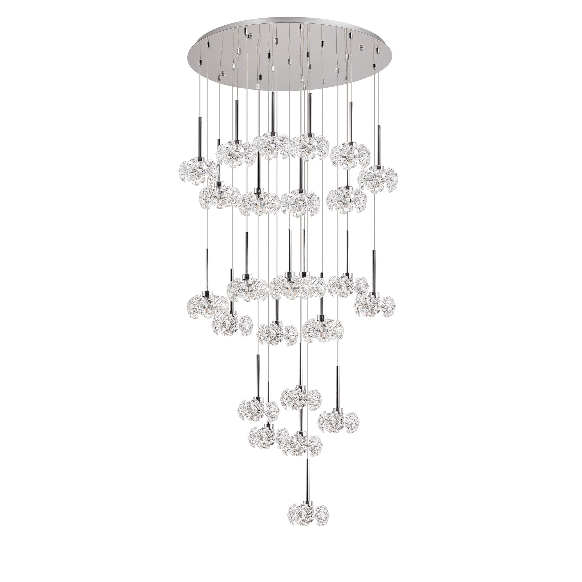 NLK05079 Paris 24 Light Round Pendant Polished Chrome Crystal