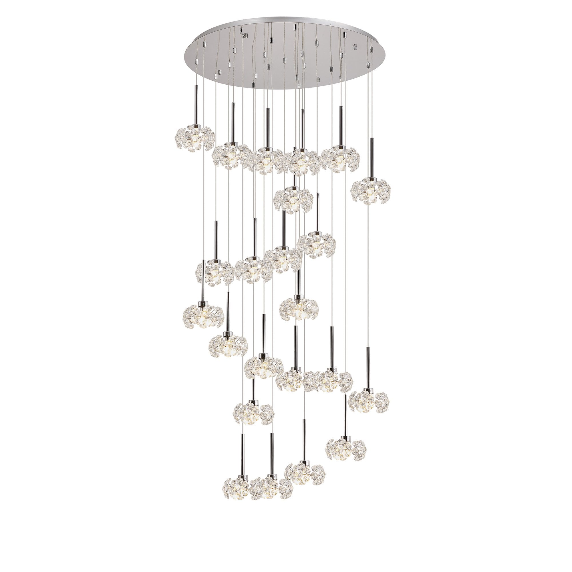 NLK05079 Paris 24 Light Round Pendant Polished Chrome Crystal