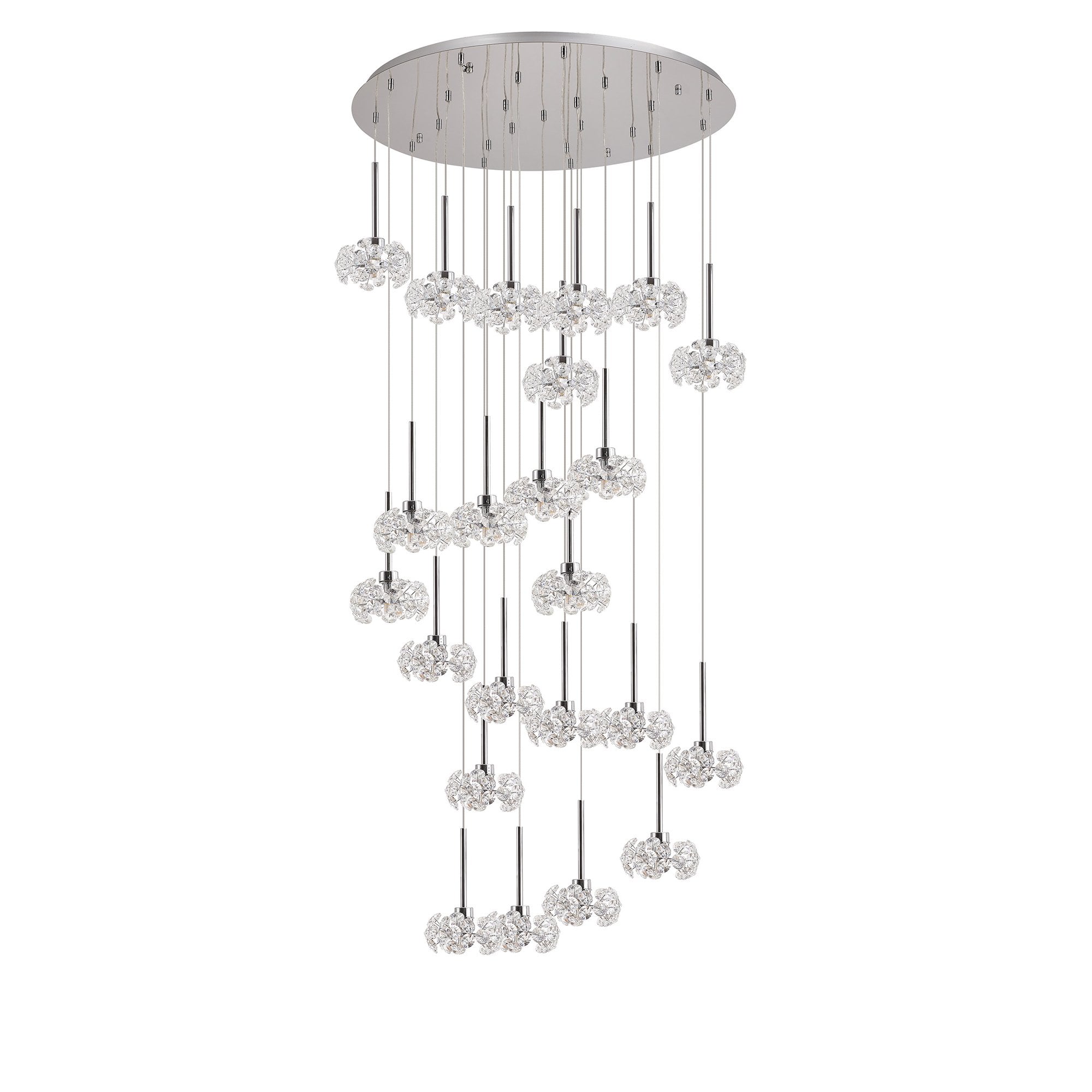 NLK05079 Paris 24 Light Round Pendant Polished Chrome Crystal