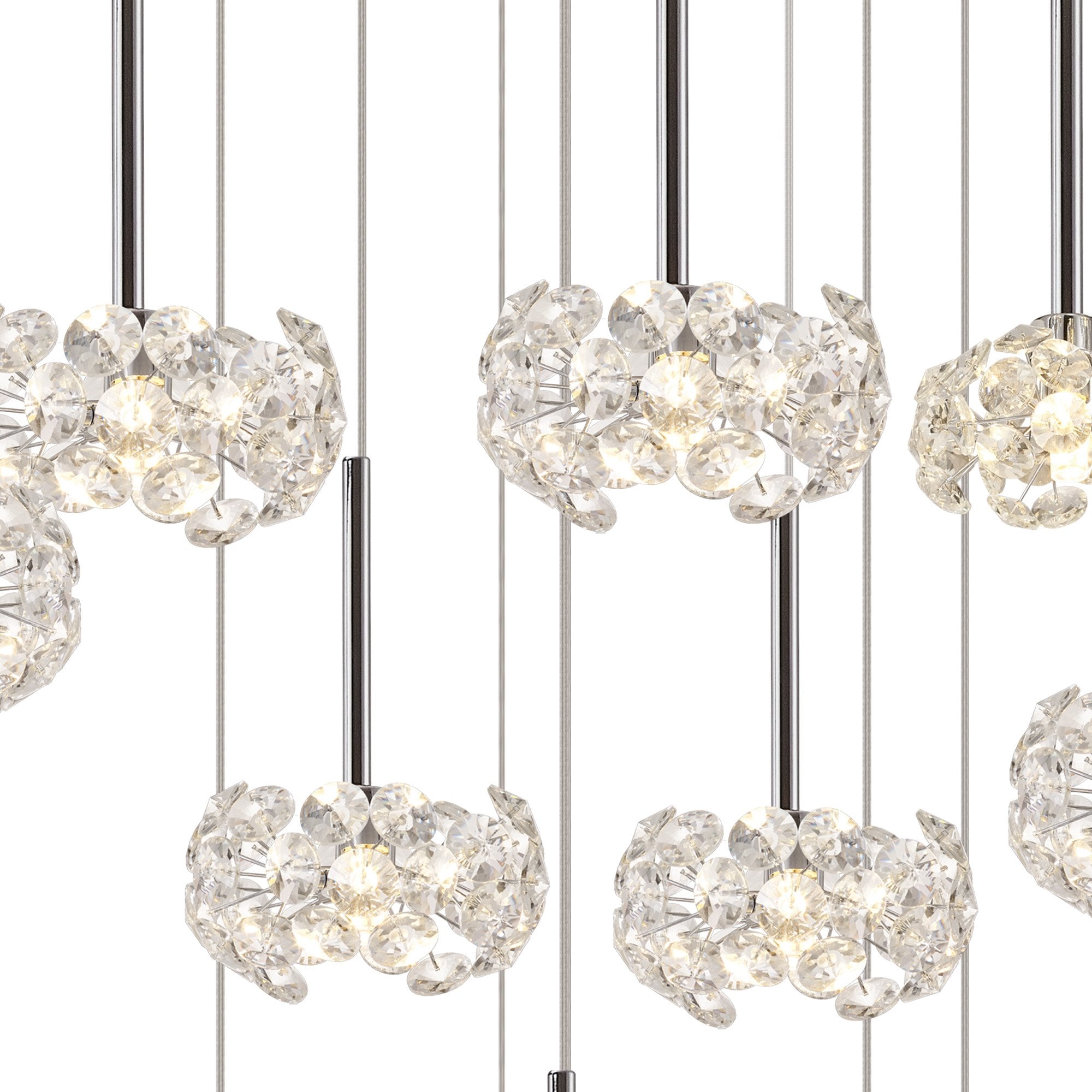 NLK05079 Paris 24 Light Round Pendant Polished Chrome Crystal