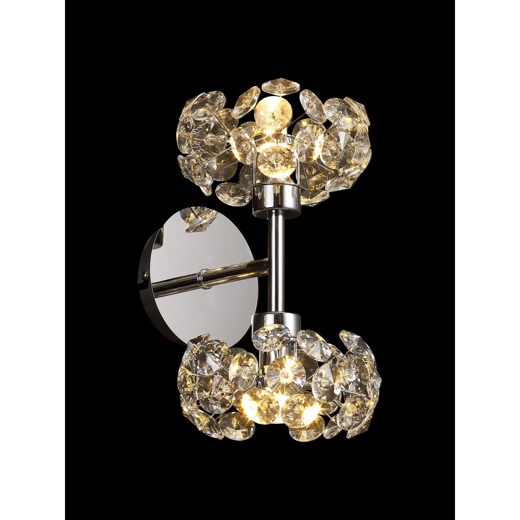 NLK05099 Paris 2 Light Wall Light Polished Chrome Crystal