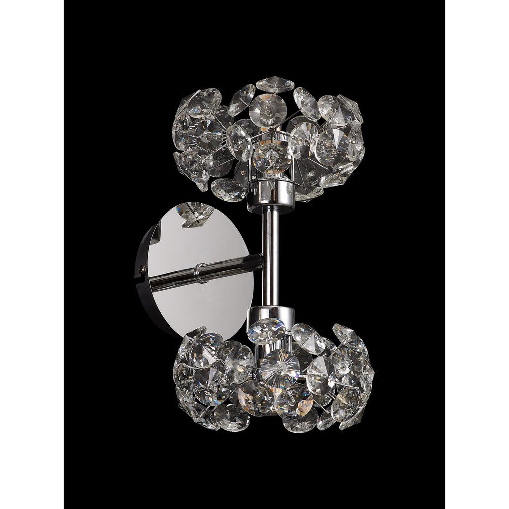 NLK05099 Paris 2 Light Wall Light Polished Chrome Crystal