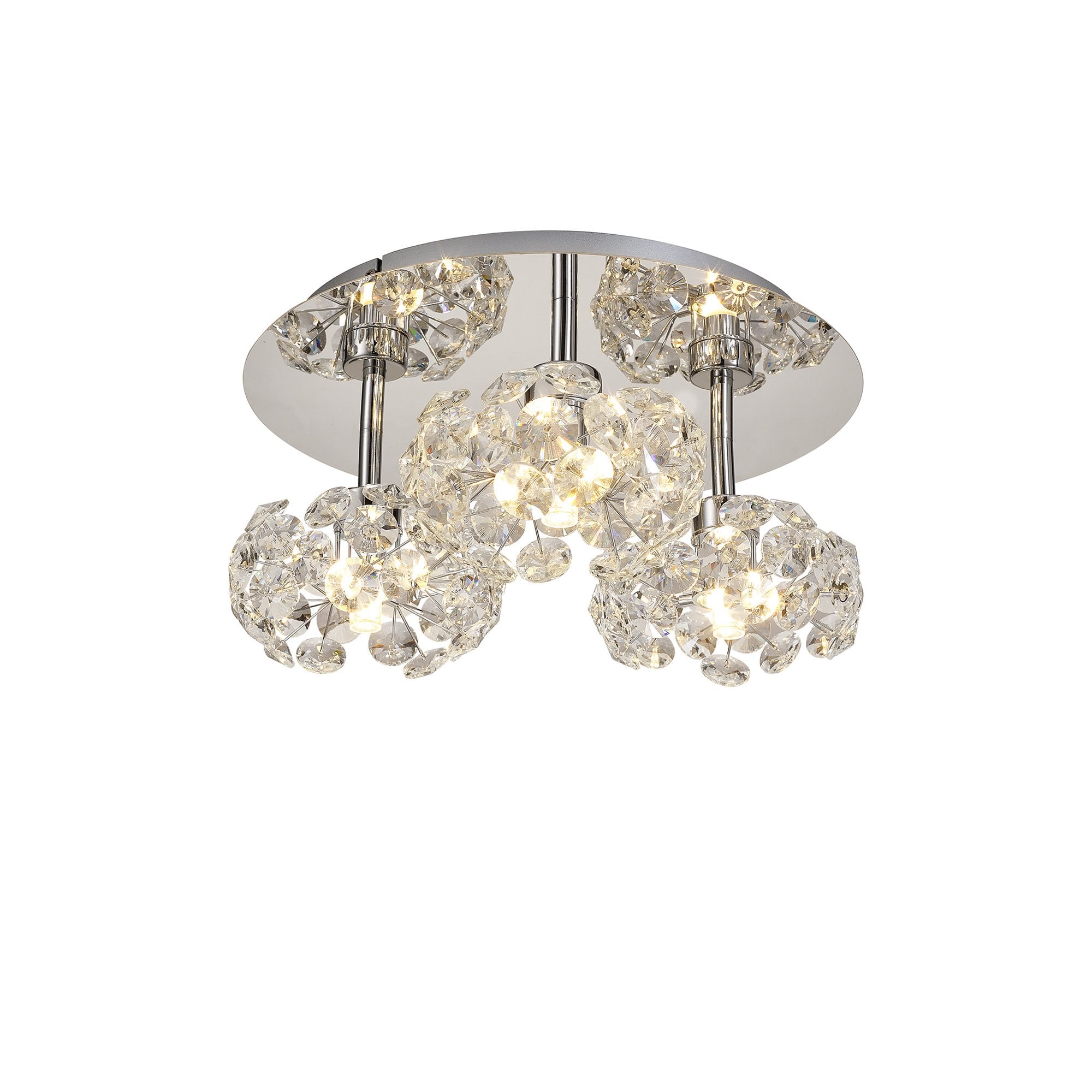 NLK05109 Paris 3 Light Flush Ceiling Light Polished Chrome Crystal
