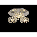 NLK05109 Paris 3 Light Flush Ceiling Light Polished Chrome Crystal