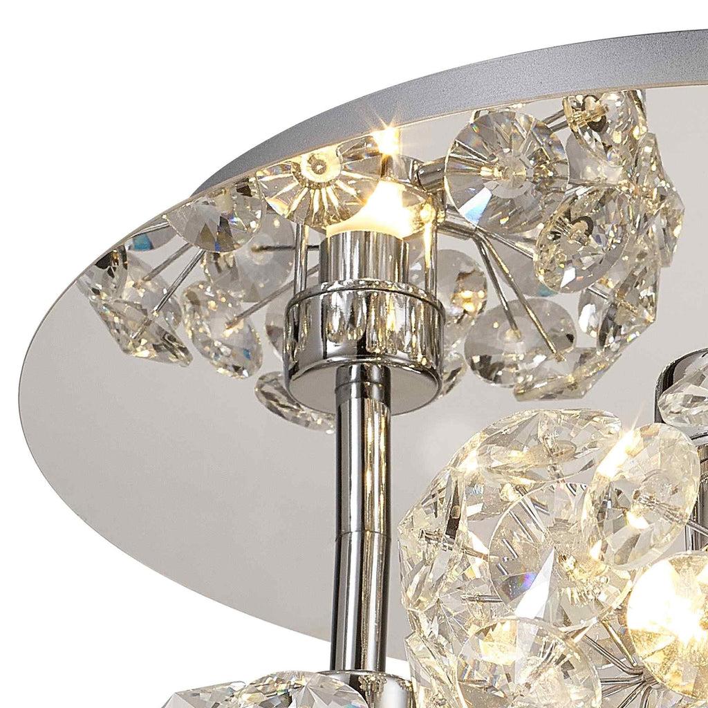 NLK05109 Paris 3 Light Flush Ceiling Light Polished Chrome Crystal