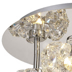 NLK05109 Paris 3 Light Flush Ceiling Light Polished Chrome Crystal