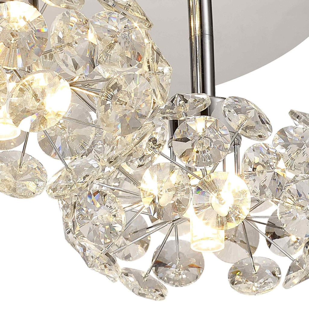 NLK05109 Paris 3 Light Flush Ceiling Light Polished Chrome Crystal