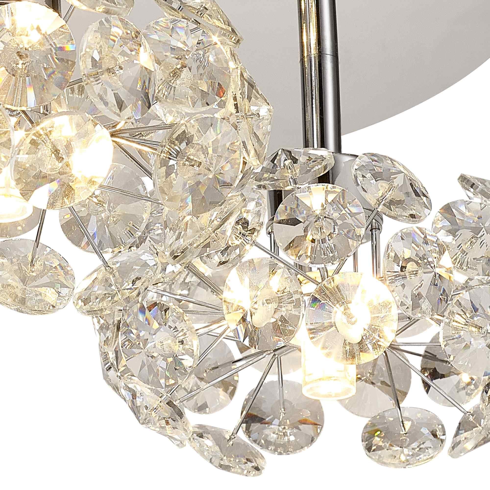 NLK05109 Paris 3 Light Flush Ceiling Light Polished Chrome Crystal