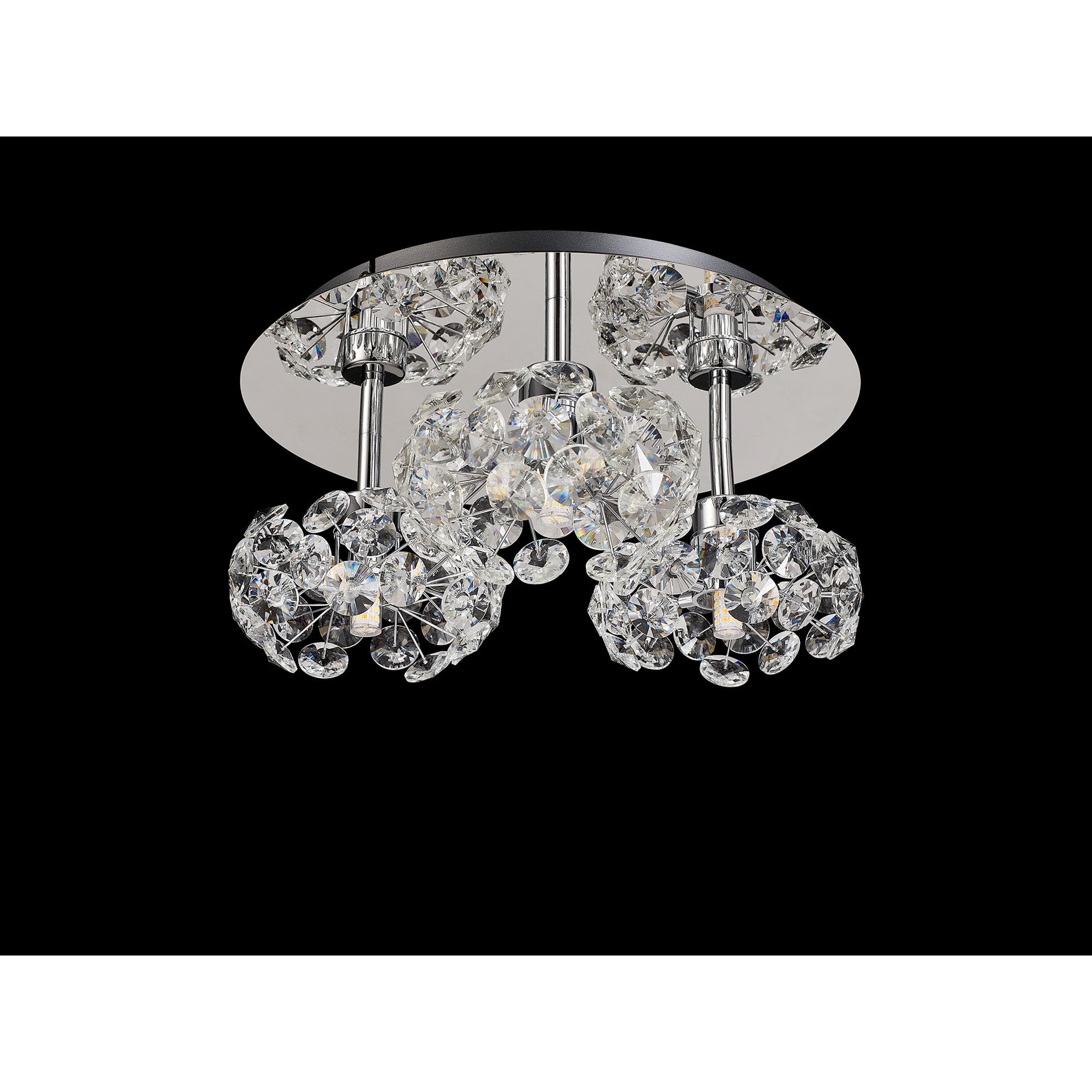NLK05109 Paris 3 Light Flush Ceiling Light Polished Chrome Crystal