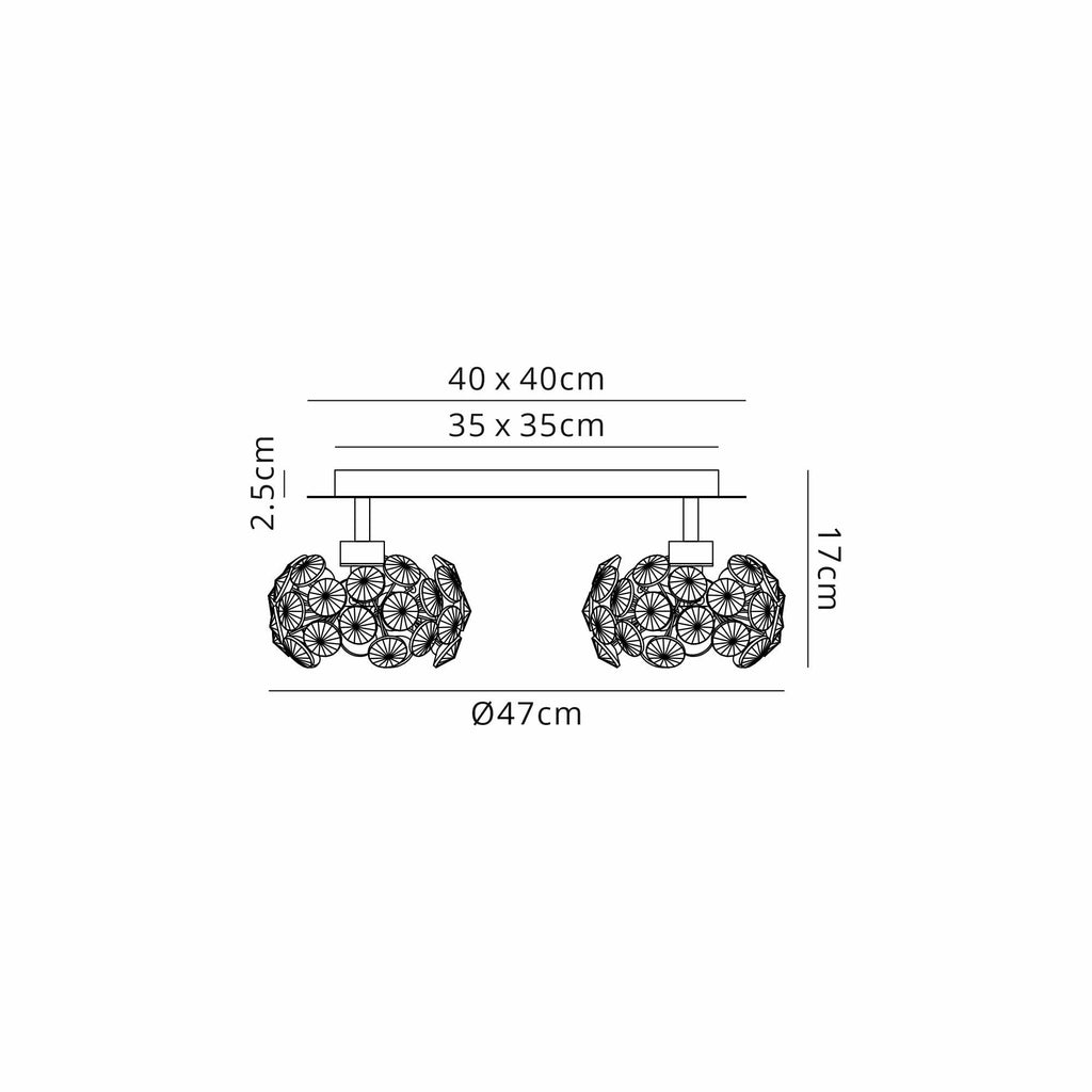 NLK05119 Paris 4 Light Flush Ceiling Light Polished Chrome Crystal