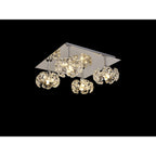 NLK05119 Paris 4 Light Flush Ceiling Light Polished Chrome Crystal