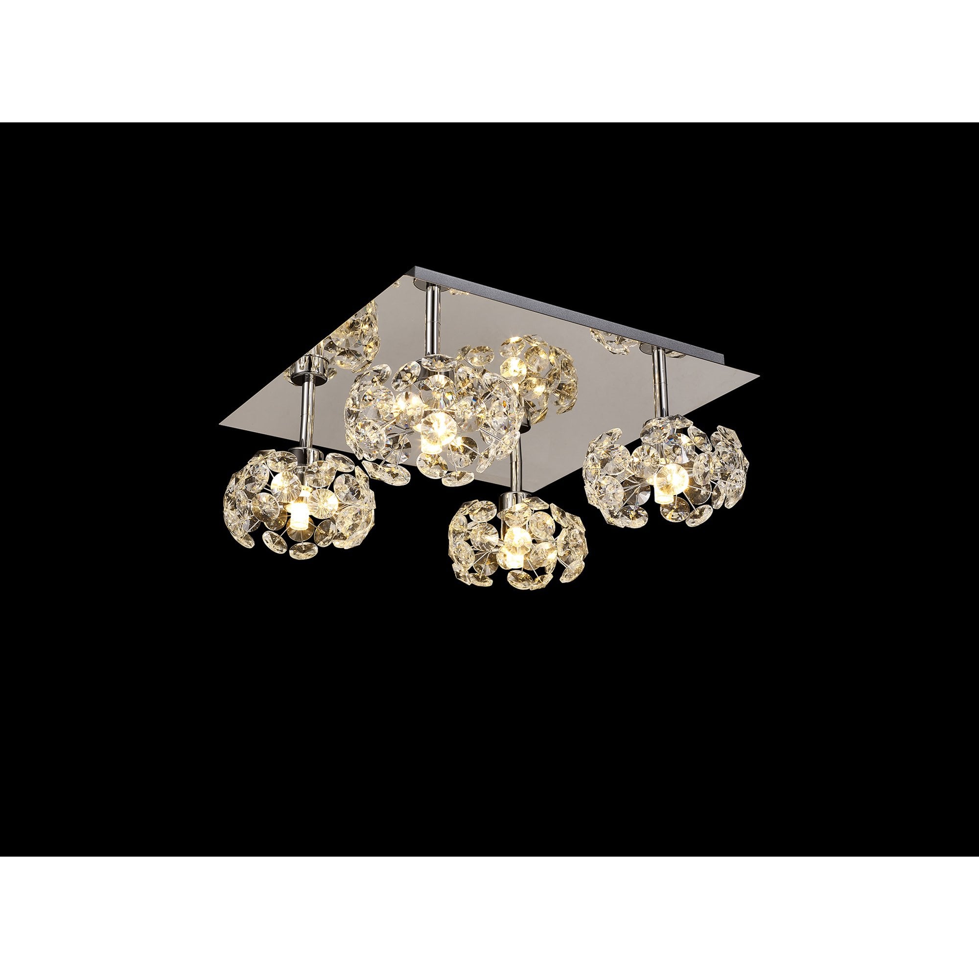 NLK05119 Paris 4 Light Flush Ceiling Light Polished Chrome Crystal