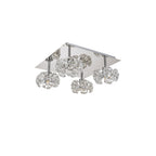 NLK05119 Paris 4 Light Flush Ceiling Light Polished Chrome Crystal