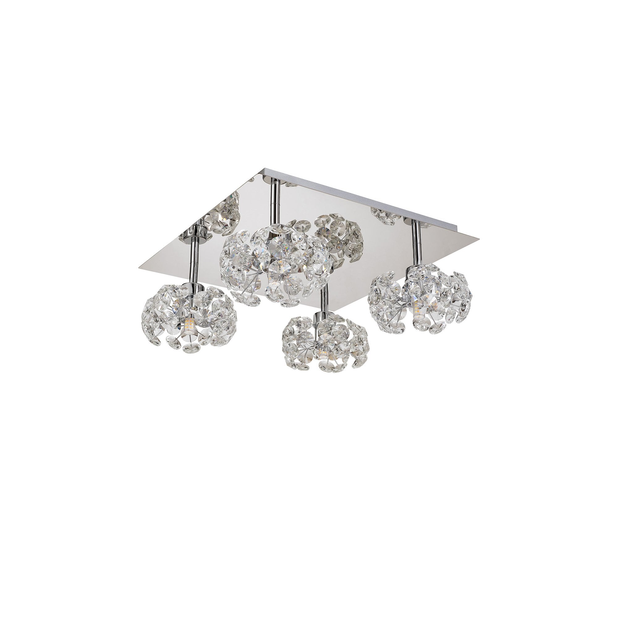 NLK05119 Paris 4 Light Flush Ceiling Light Polished Chrome Crystal