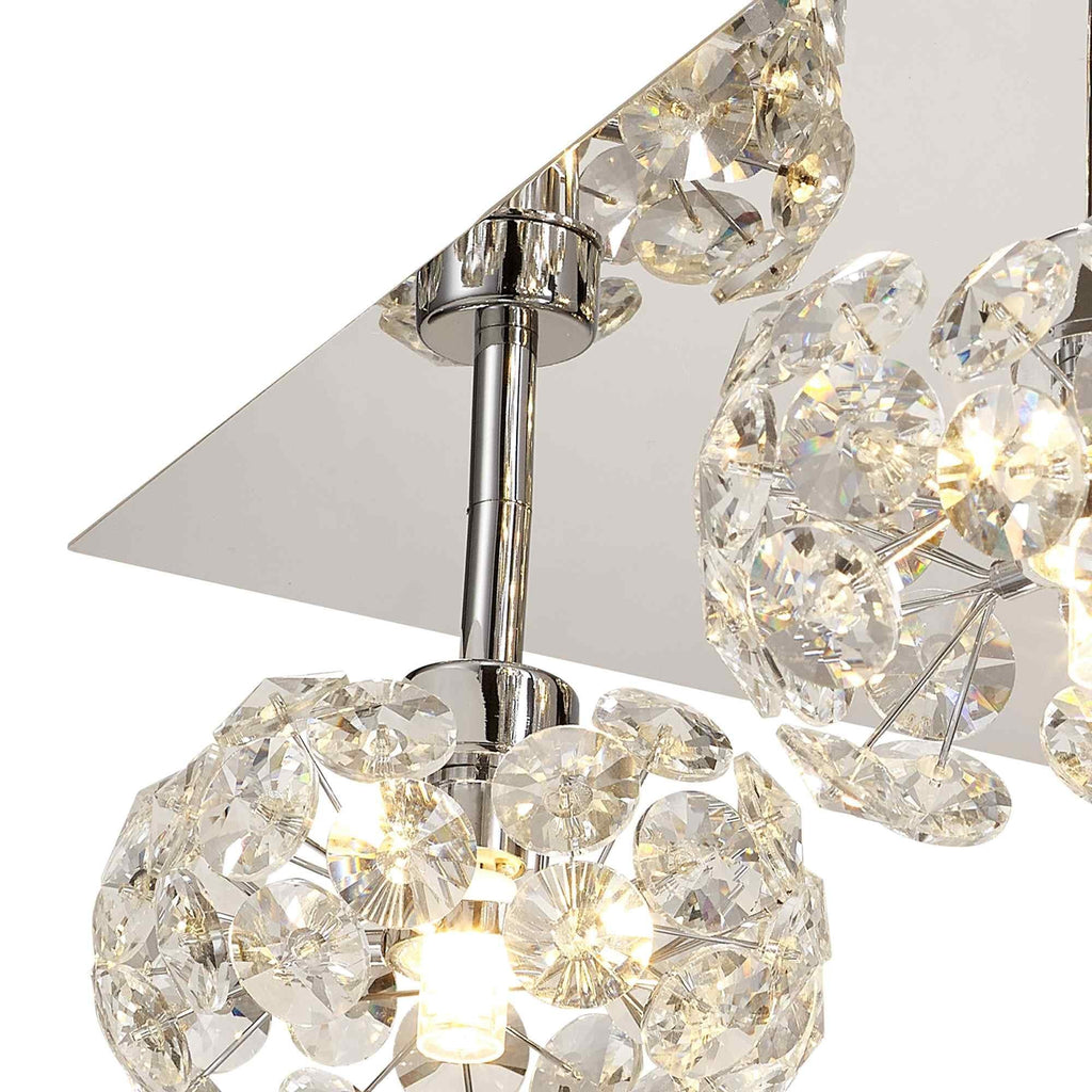 NLK05119 Paris 4 Light Flush Ceiling Light Polished Chrome Crystal