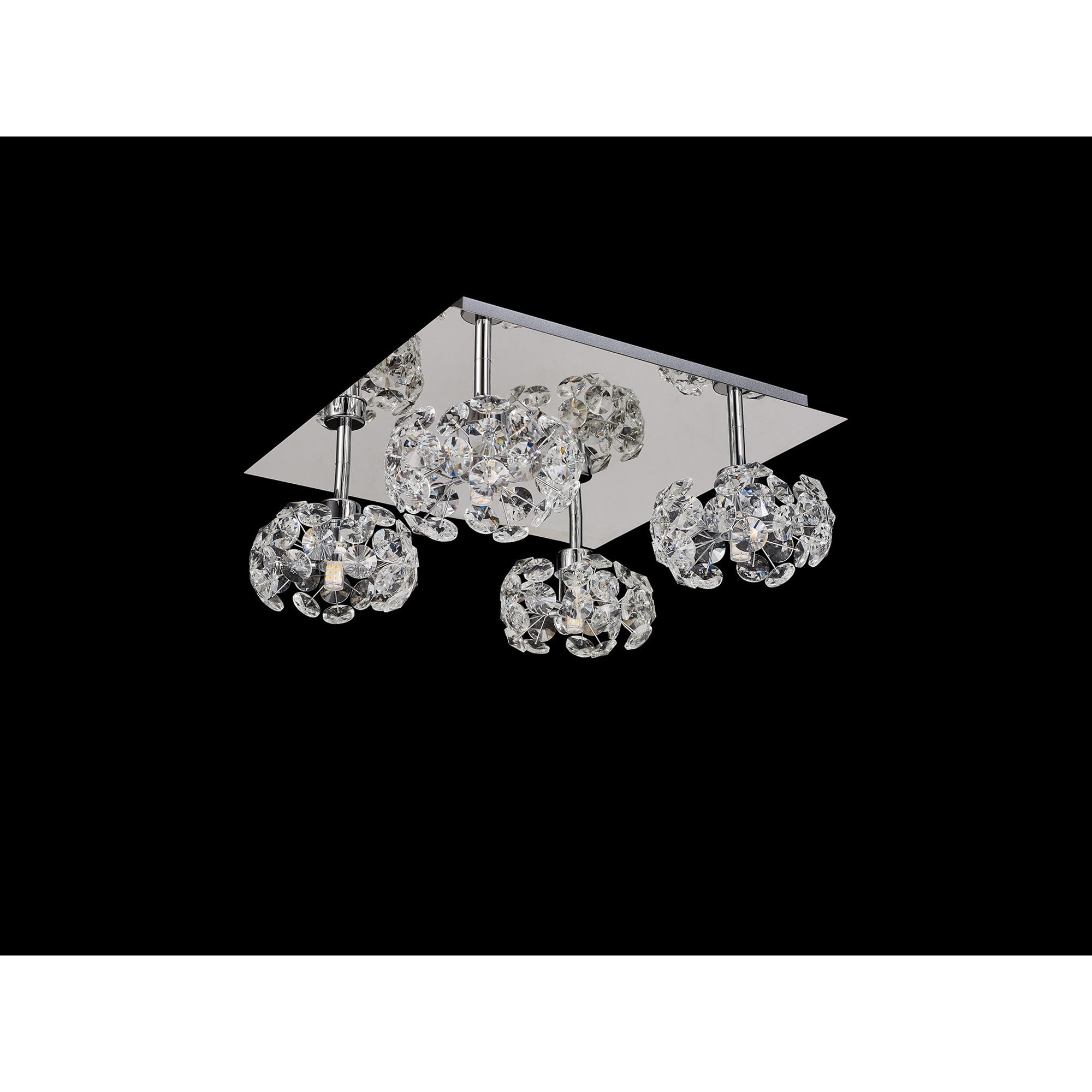 NLK05119 Paris 4 Light Flush Ceiling Light Polished Chrome Crystal